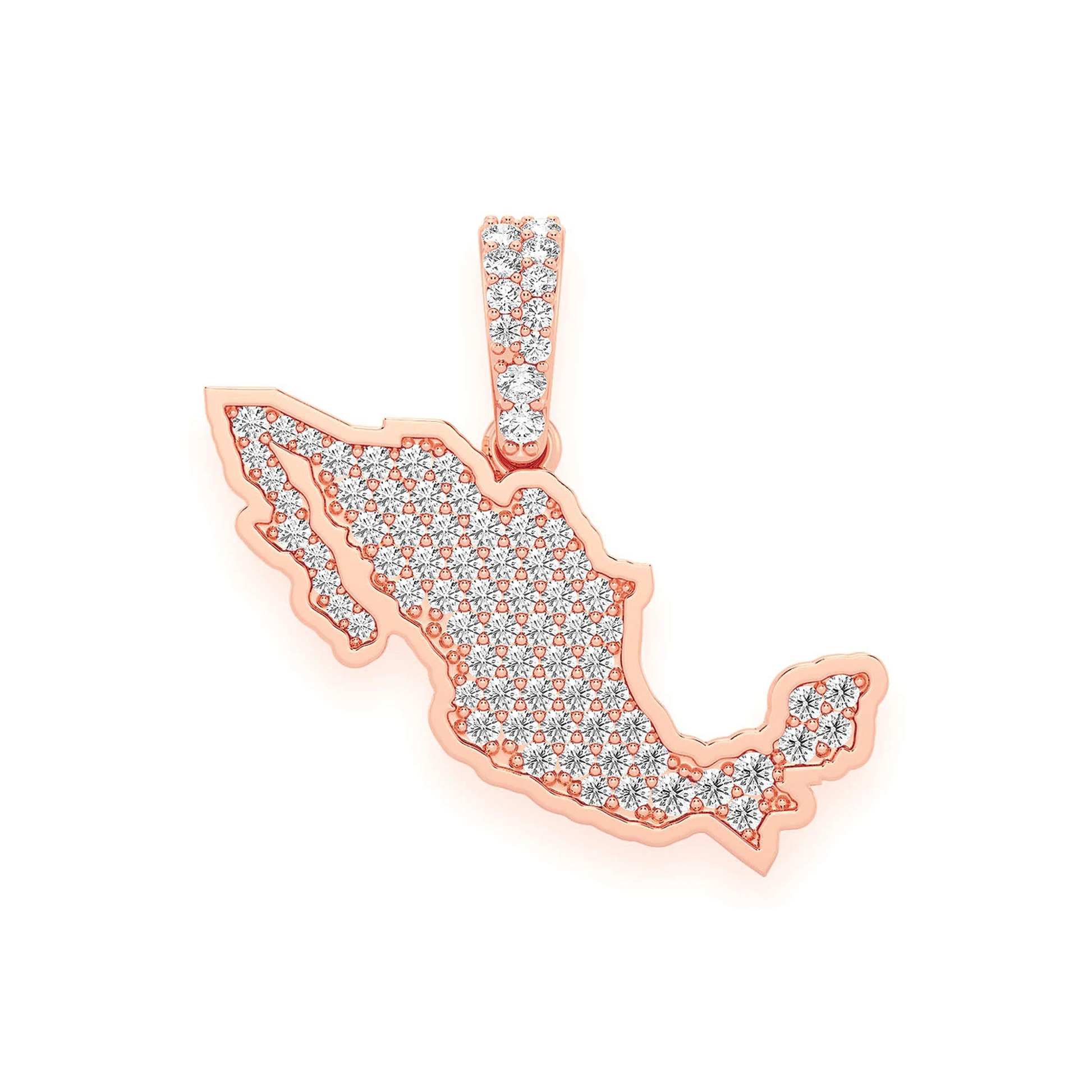Mexico Diamond Pendant in 14K rose gold, front view