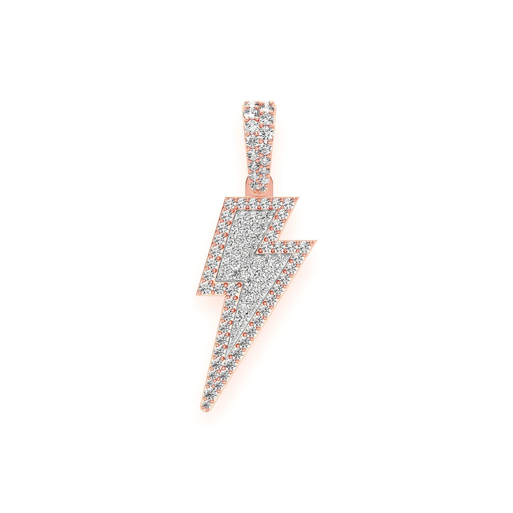 Super Lightning Pendant in 14K rose gold, Large | 1.25ctw, front view