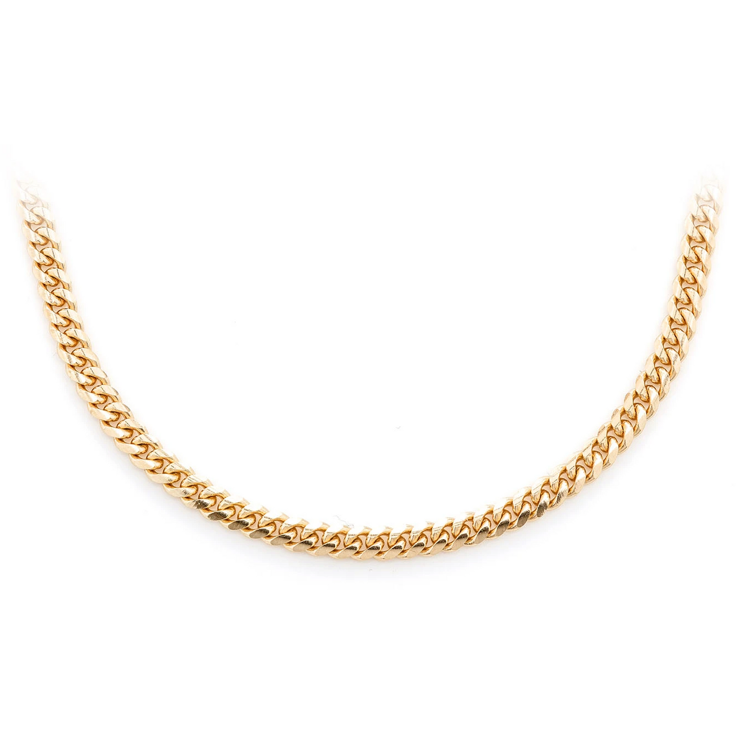 Miami Cuban Gold Chain in 14K yellow gold, 3.5mm width, front view
