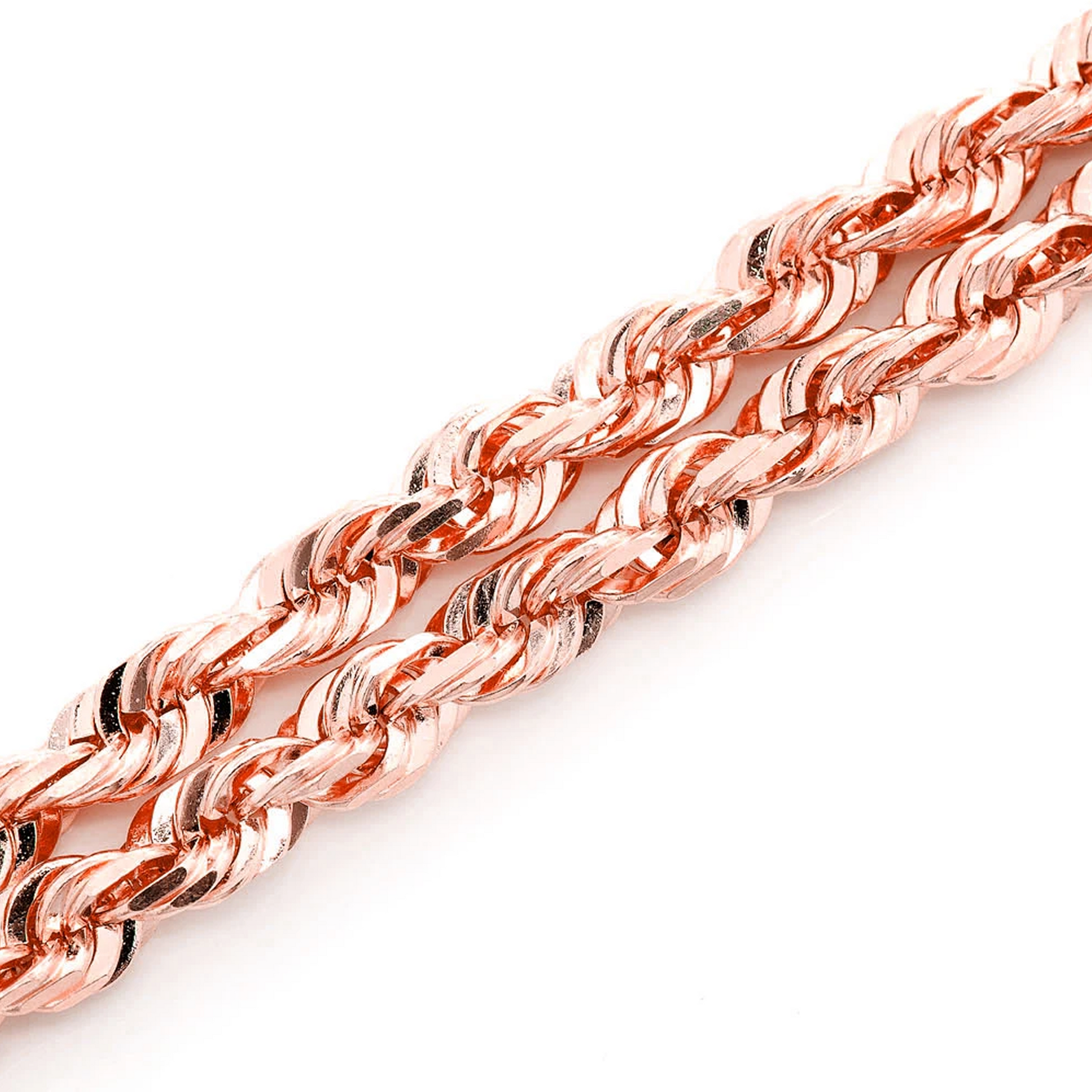 Rope Gold Chain in 14K rose gold, 6mm width, detail view