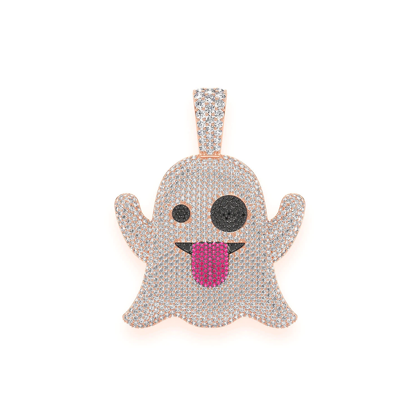 Ghost Ruby & Diamond Pendant in 14K rose gold, 8.35ctw, front view