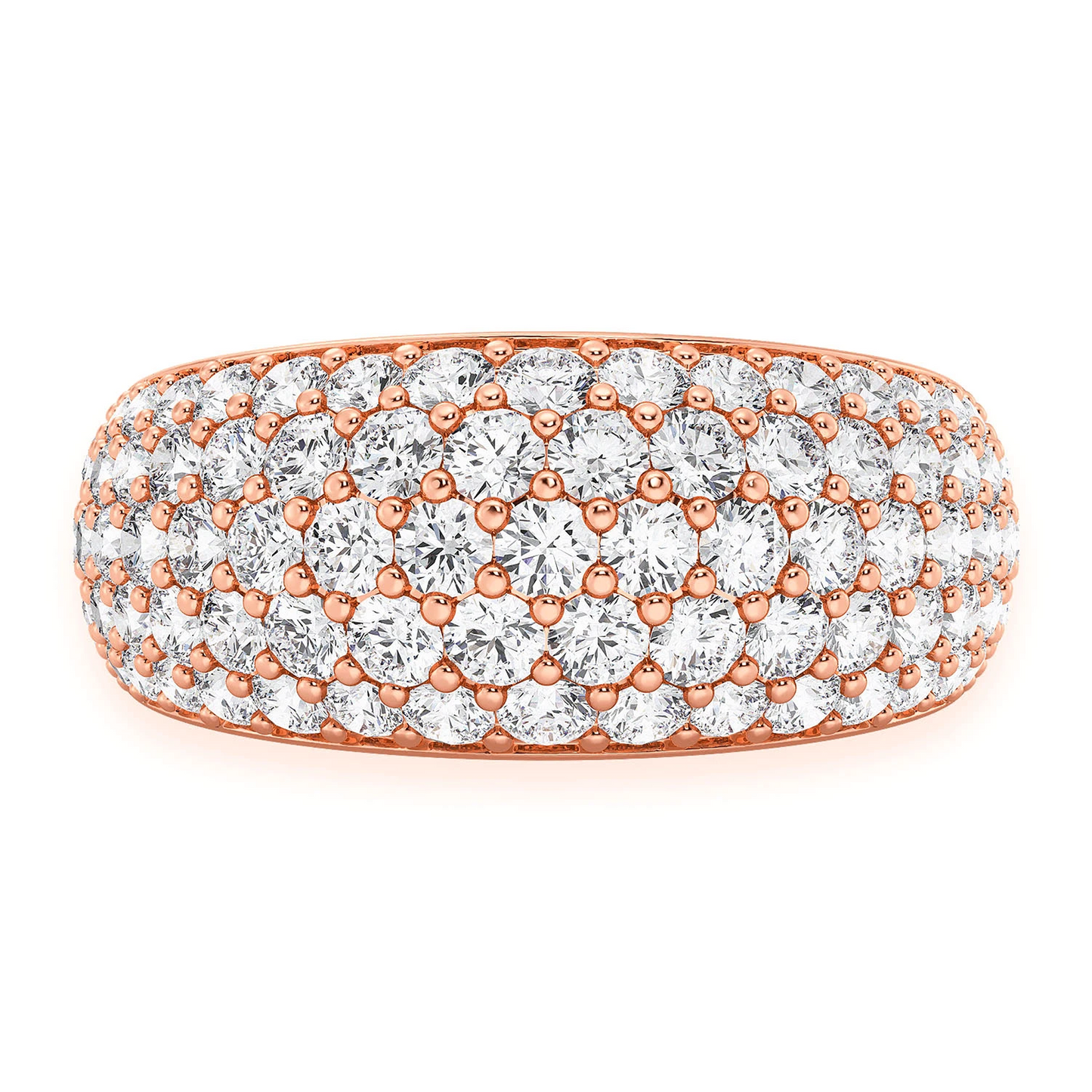 Bubbly Diamond Ring in 14K rose gold, front view