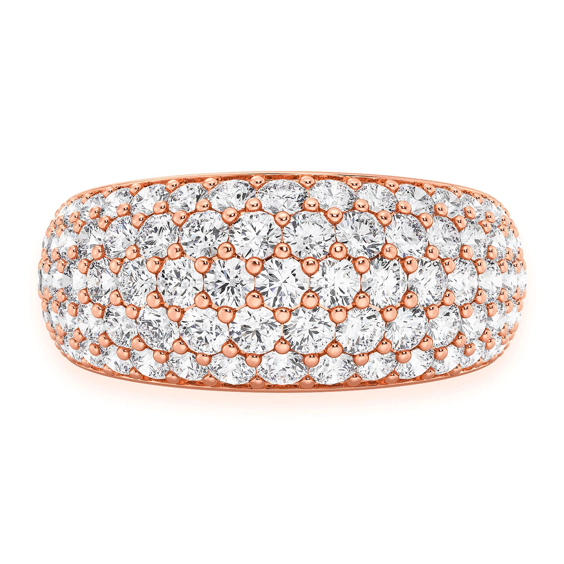 Bubbly Diamond Ring in 14K rose gold, front view