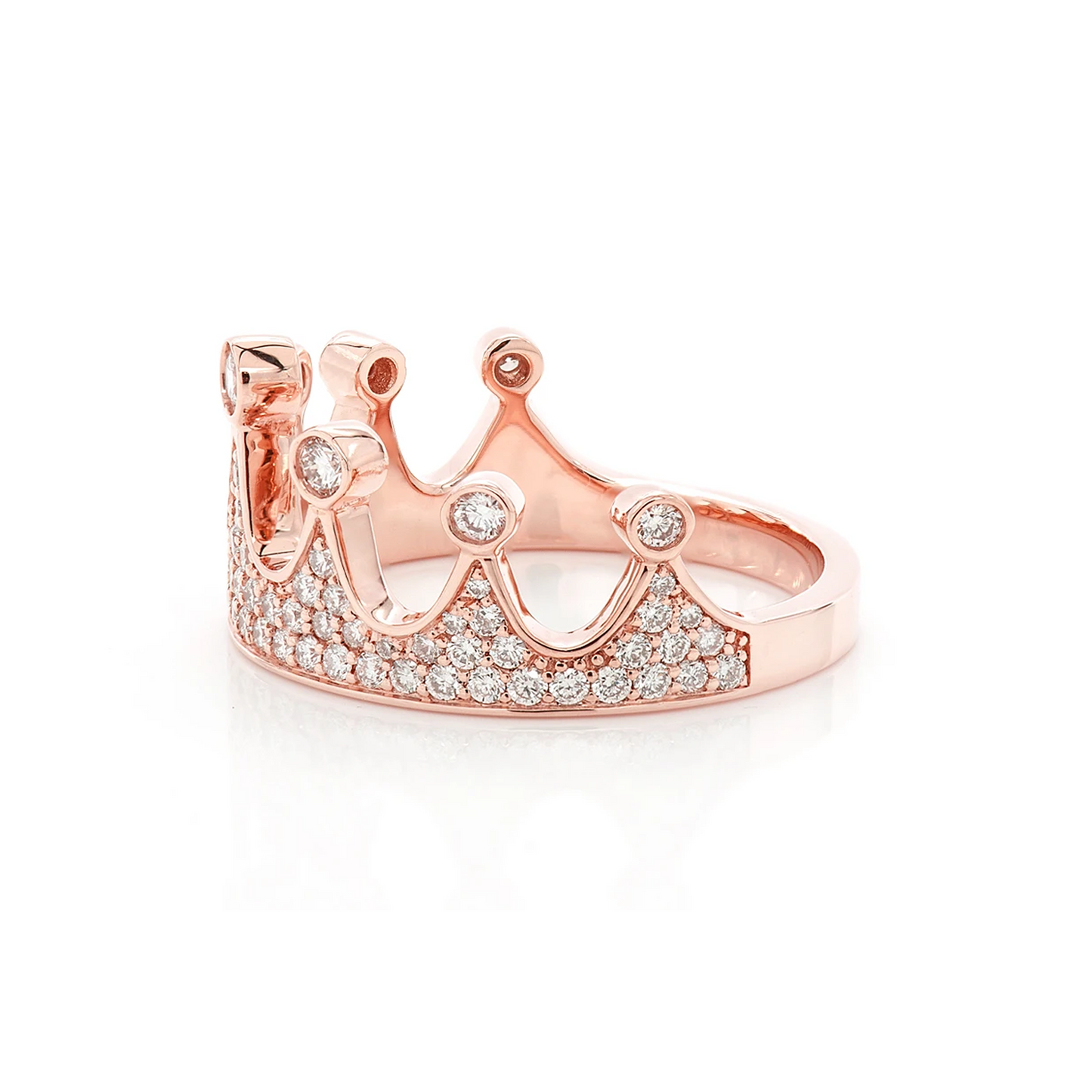 Crown Diamond Ring in 14K rose gold, alternate view