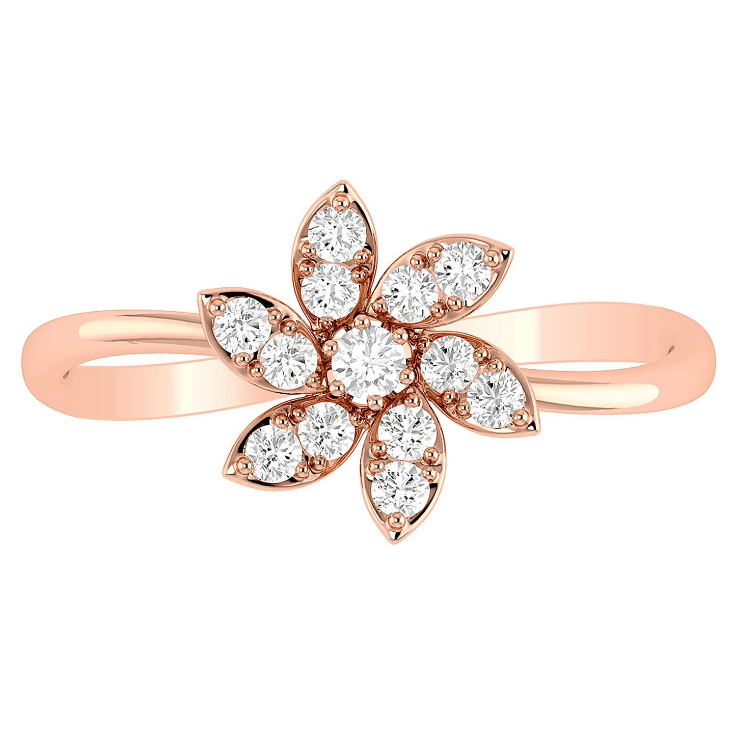Blossom Diamond Ring in 14K rose gold, front view