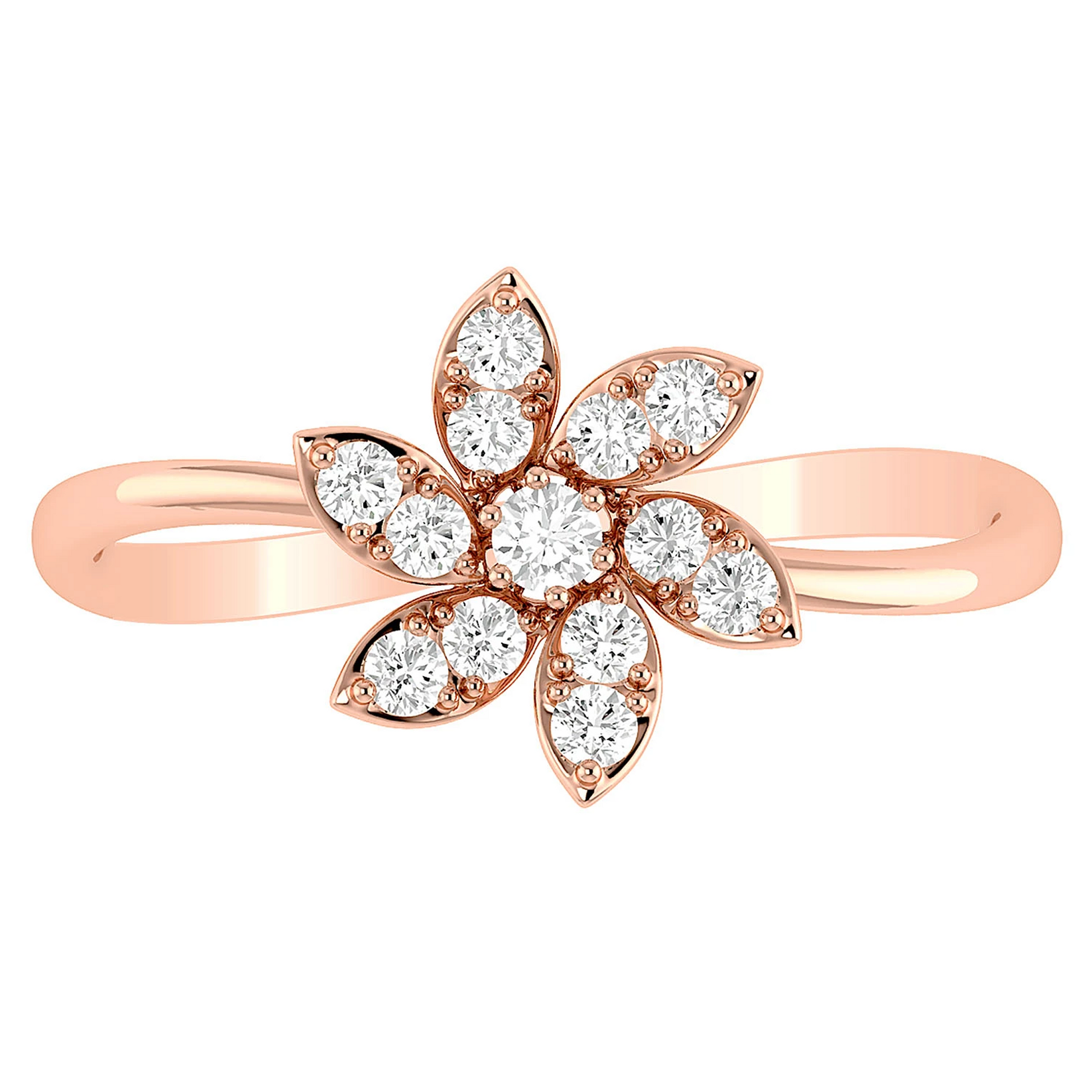 Blossom Diamond Ring in 14K rose gold, front view