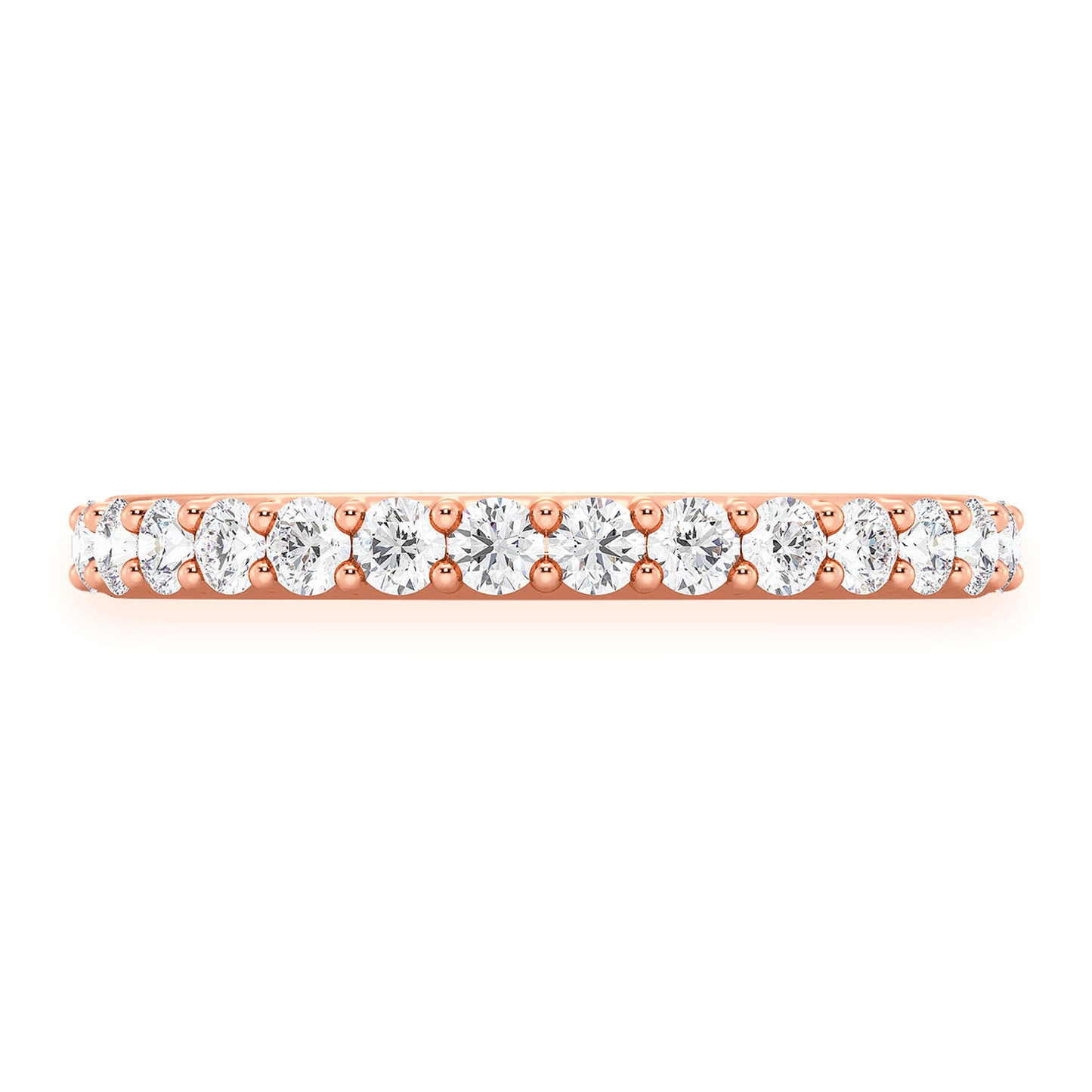 Single Row Band Ring in 14K rose gold, front view