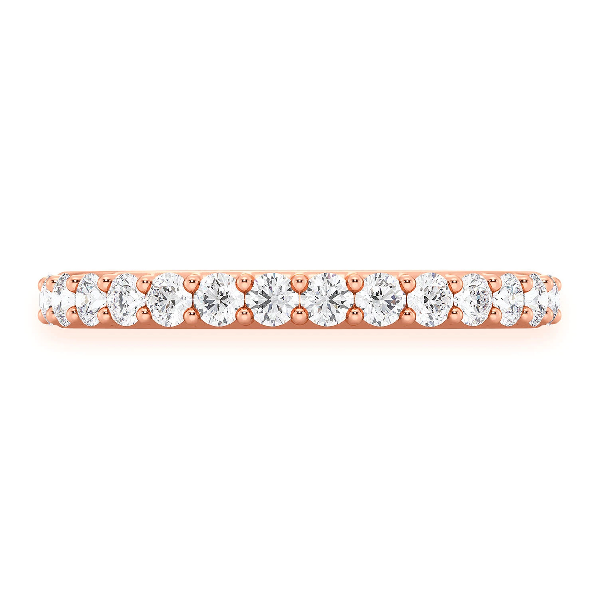 Single Row Band Ring in 14K rose gold, front view