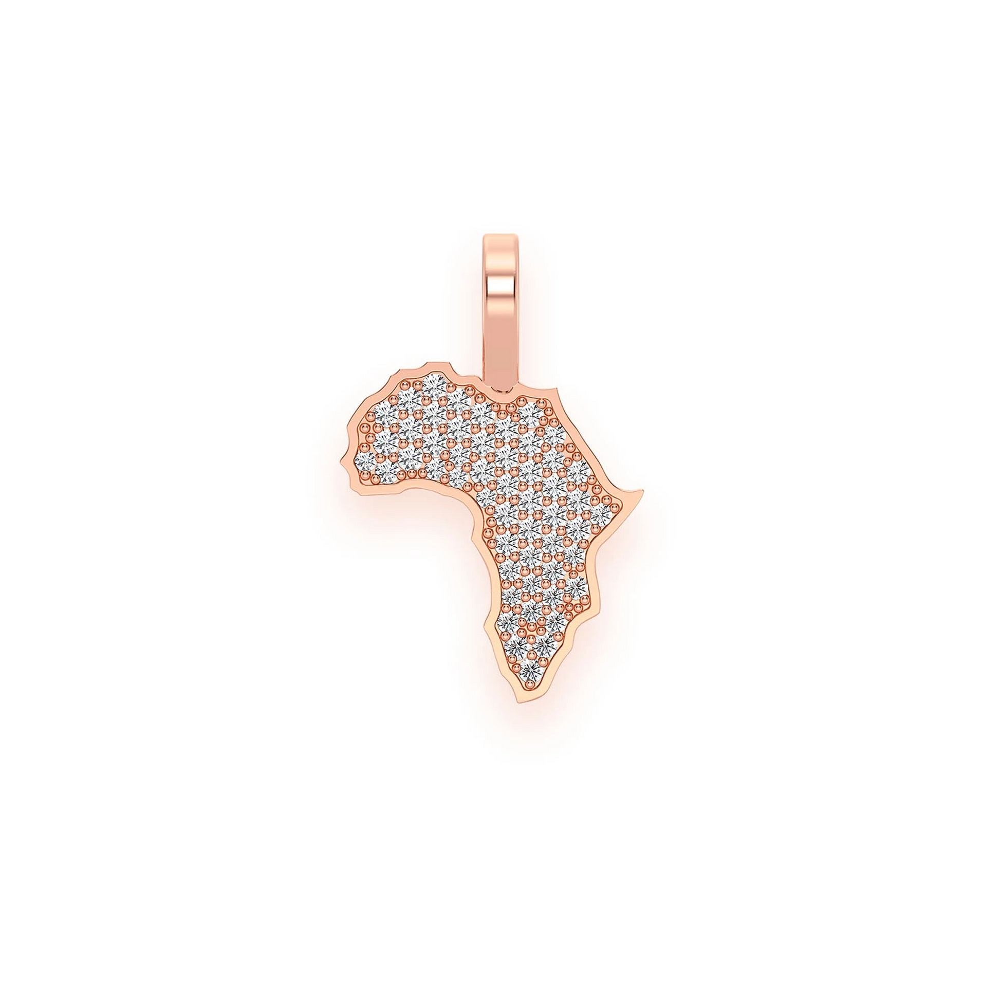 Africa Diamond Pendant in 14K rose gold, Entry | 0.25ctw, front view