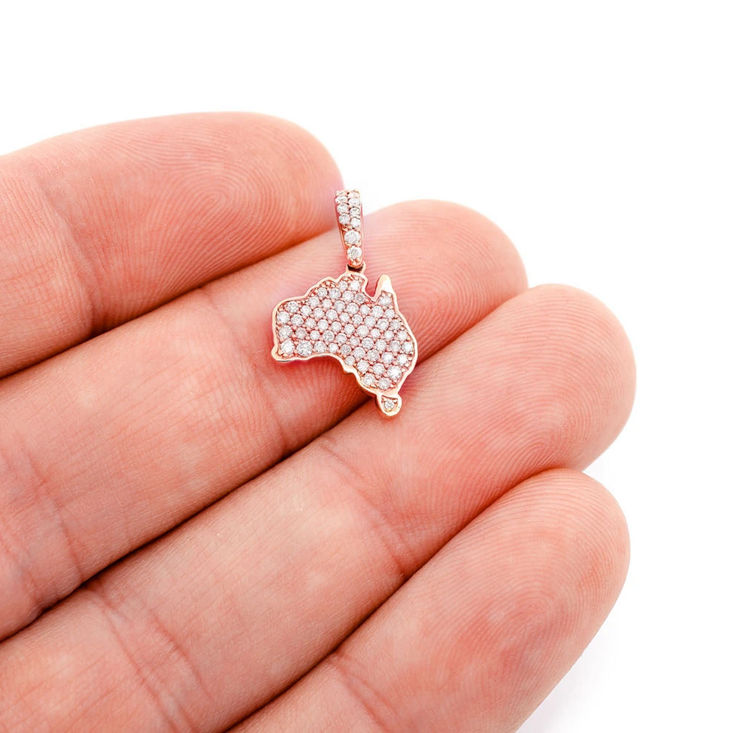 Australia Diamond Pendant in 14K rose gold, angled view