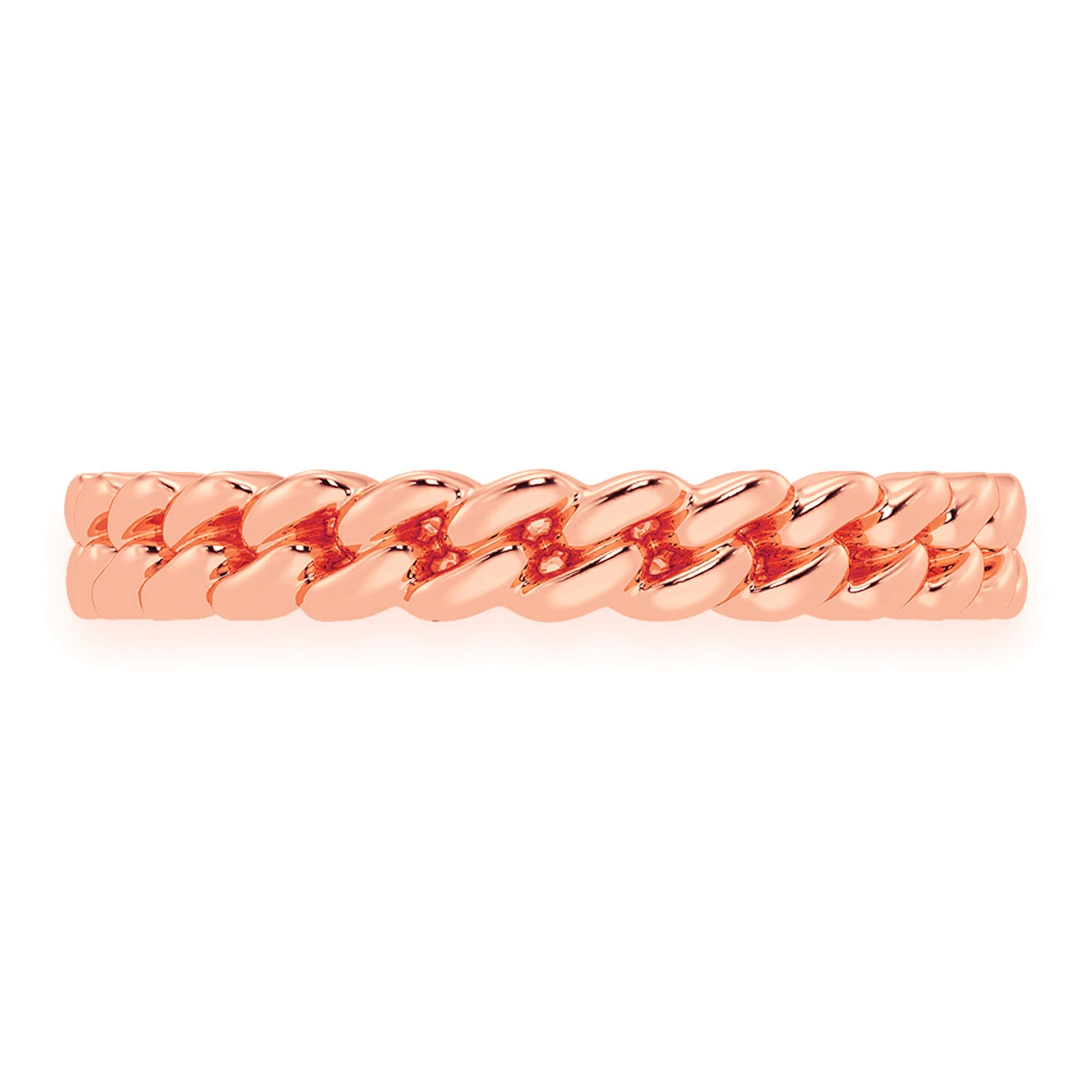 Solid Gold Cuban Ring in 14K rose gold, front view