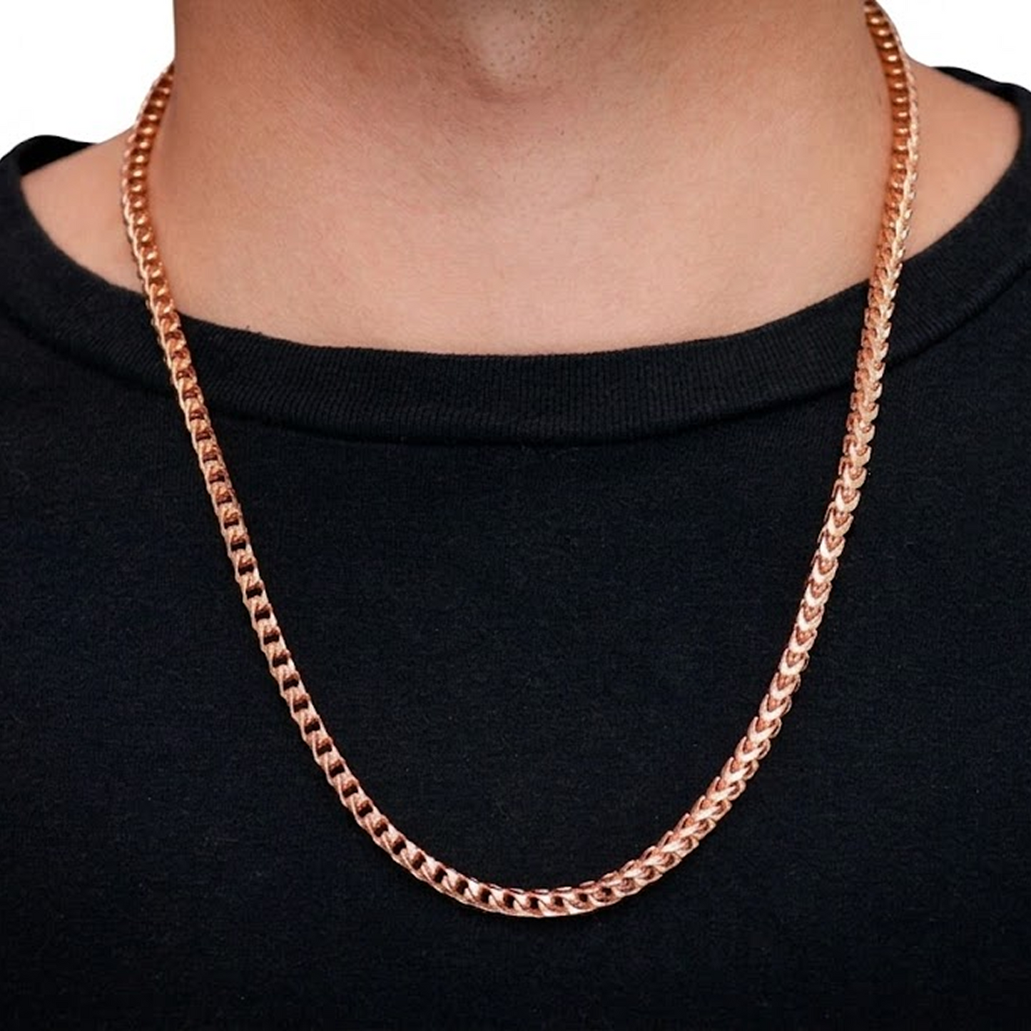 Franco Gold Chain in 14K rose gold, 5mm width, alternate view