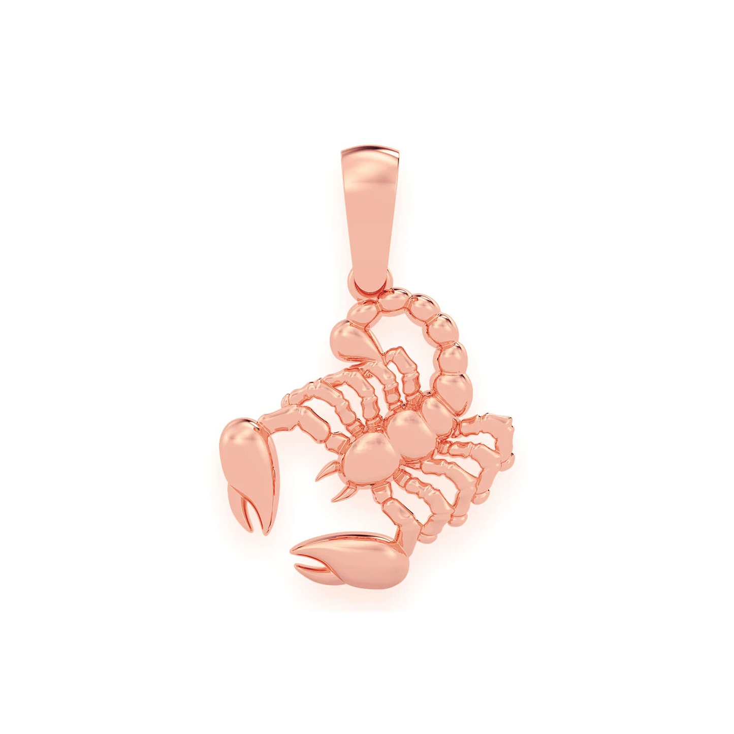 Scorpion Diamond Pendant in 14K rose gold, front view
