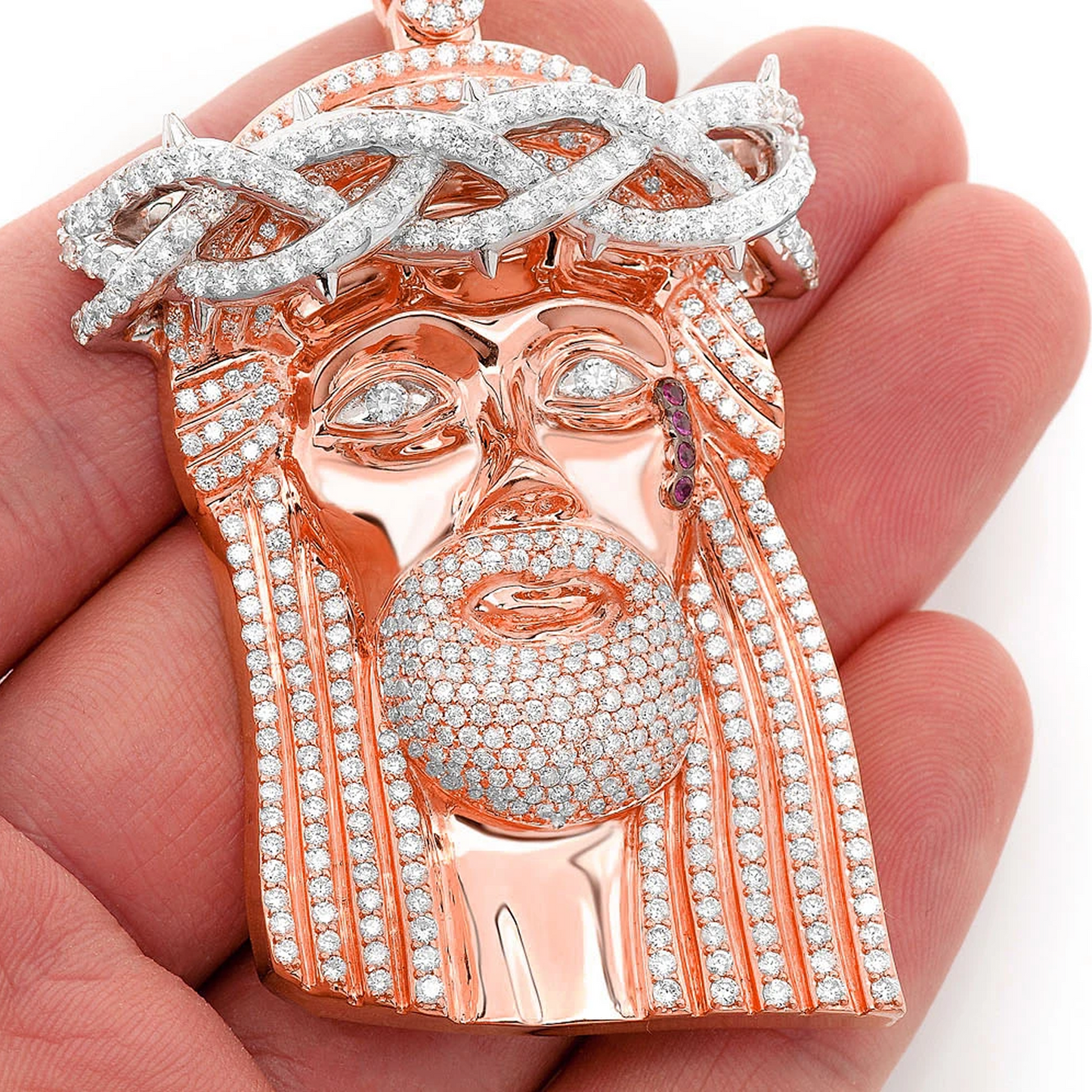 Heritage Jesus Piece in 14K rose gold, Statement | 9.25ctw, alternate view