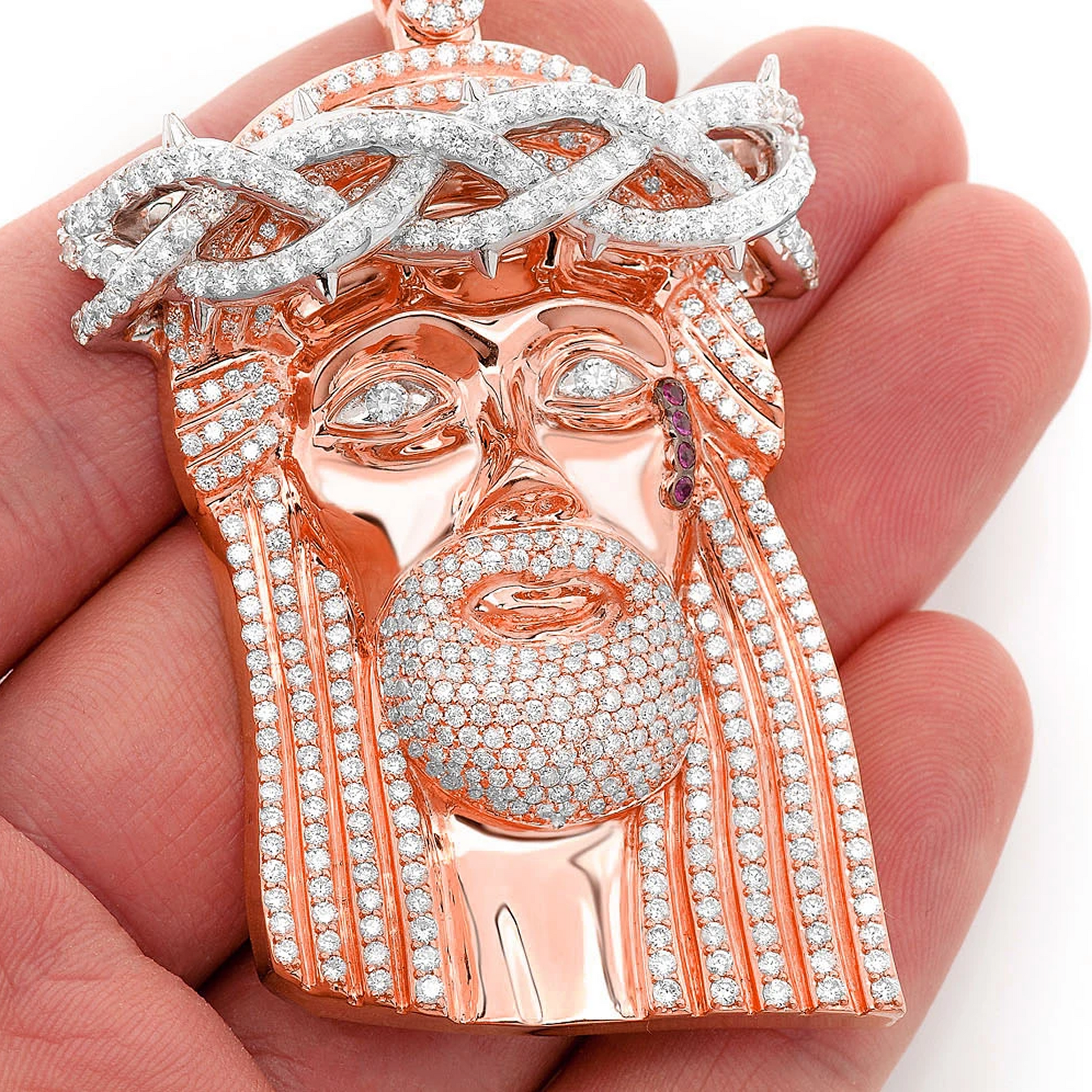 Heritage Jesus Piece in 14K rose gold, Statement | 9.25ctw, alternate view
