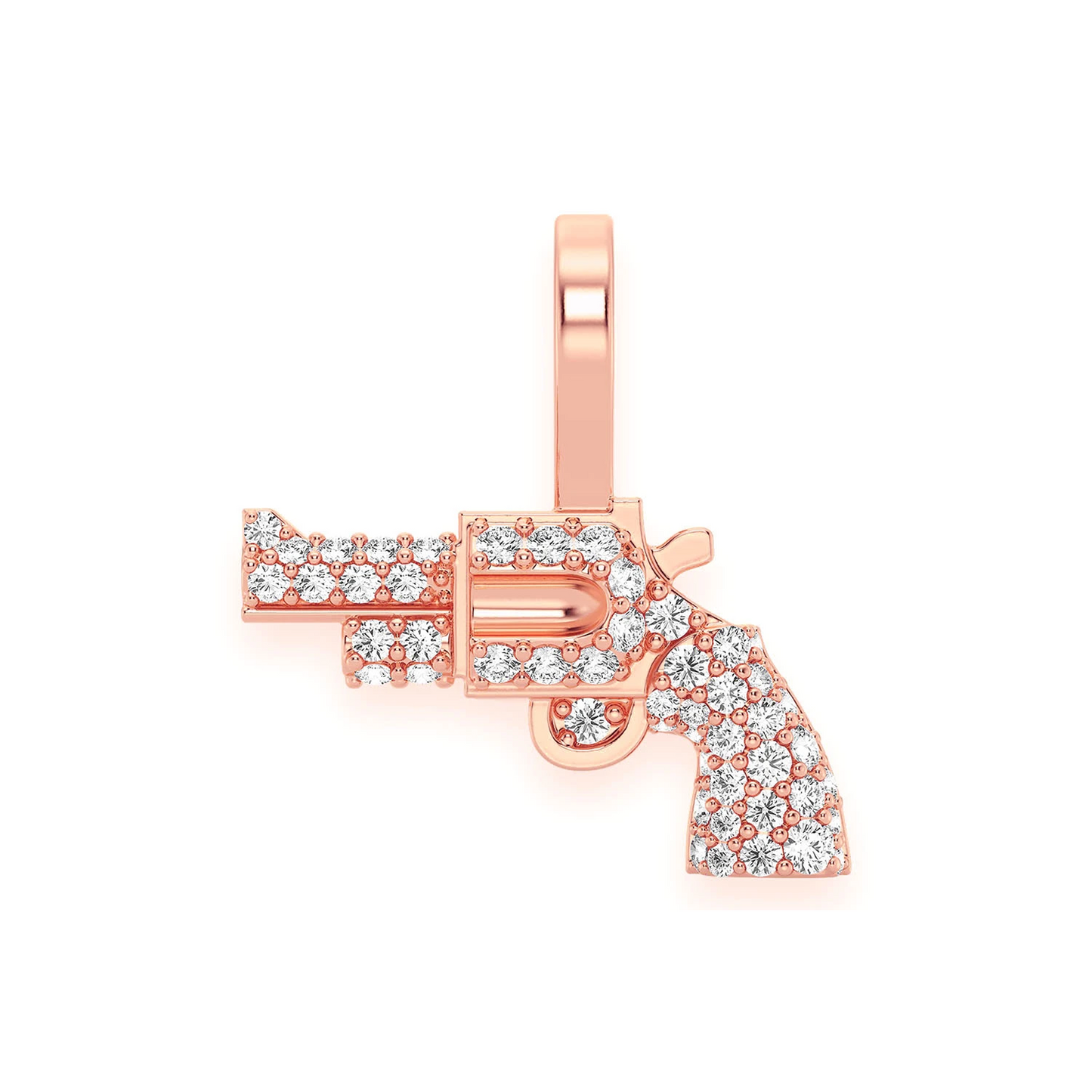 Revolver Diamond Pendant in 14K rose gold, front view