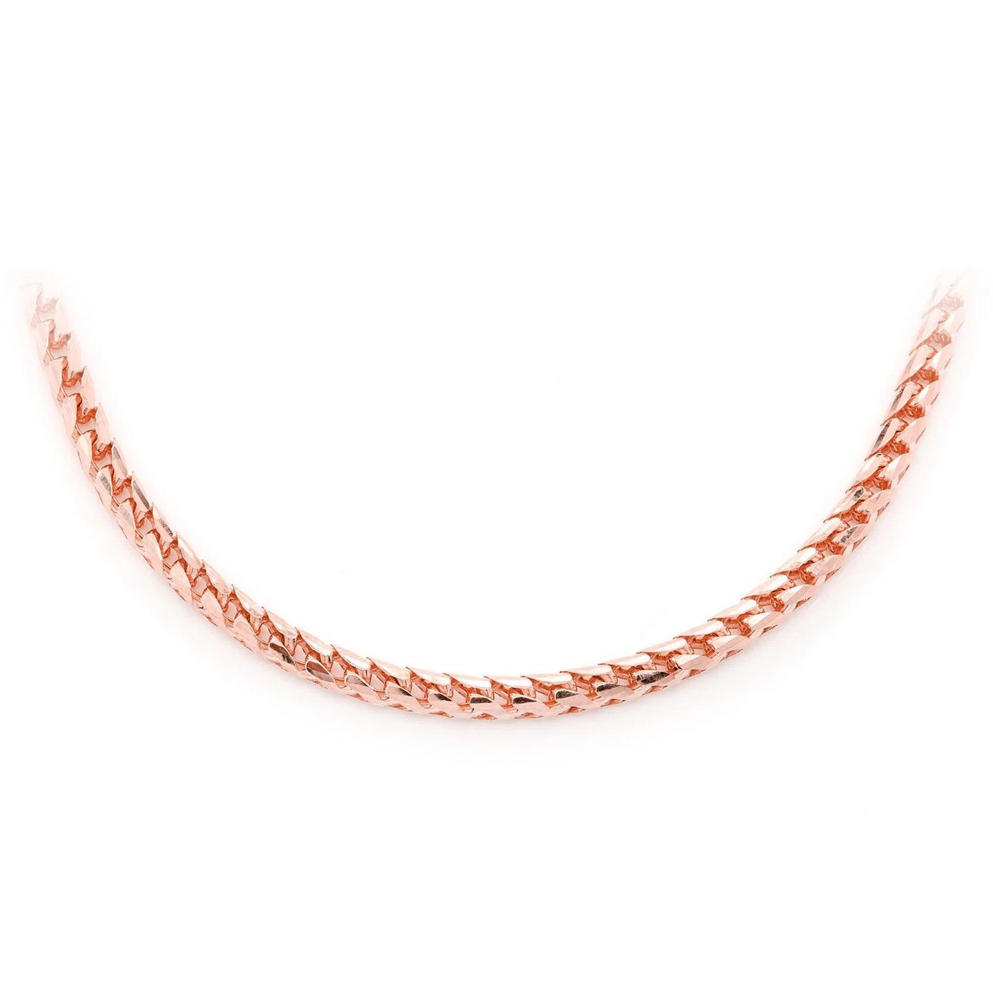 Franco Gold Chain in 14K rose gold, 3.5mm width, front view