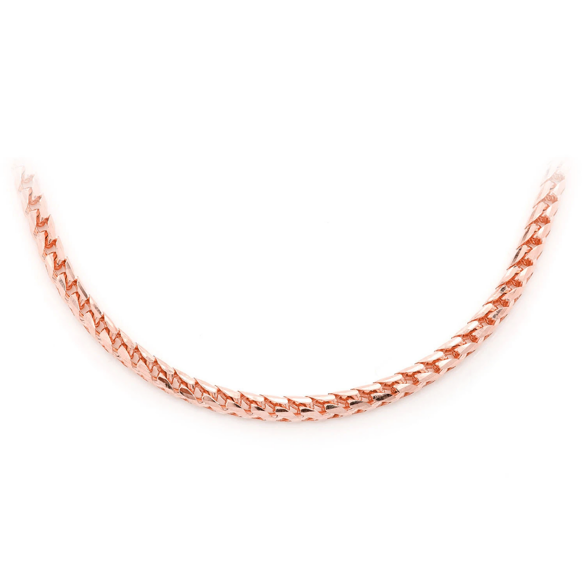 Franco Gold Chain in 14K rose gold, 3.5mm width, front view