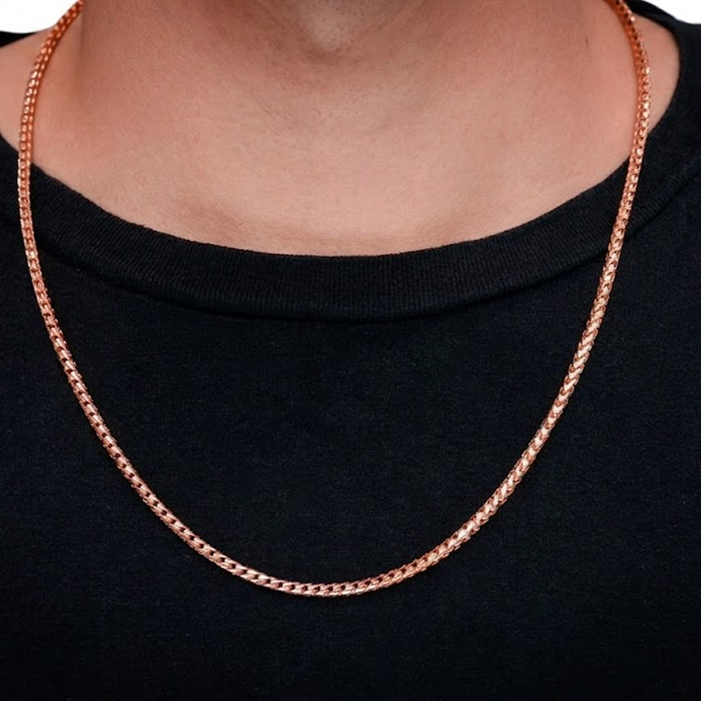 Franco Gold Chain in 14K rose gold, 3.5mm width, alternate view