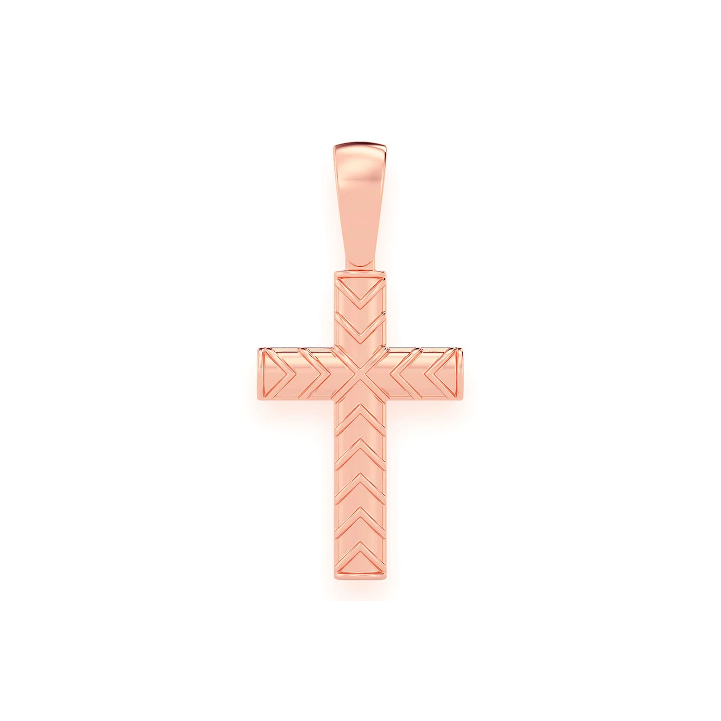 X Design Cross Pendant in 14K rose gold, Pure | Solid Gold, front view