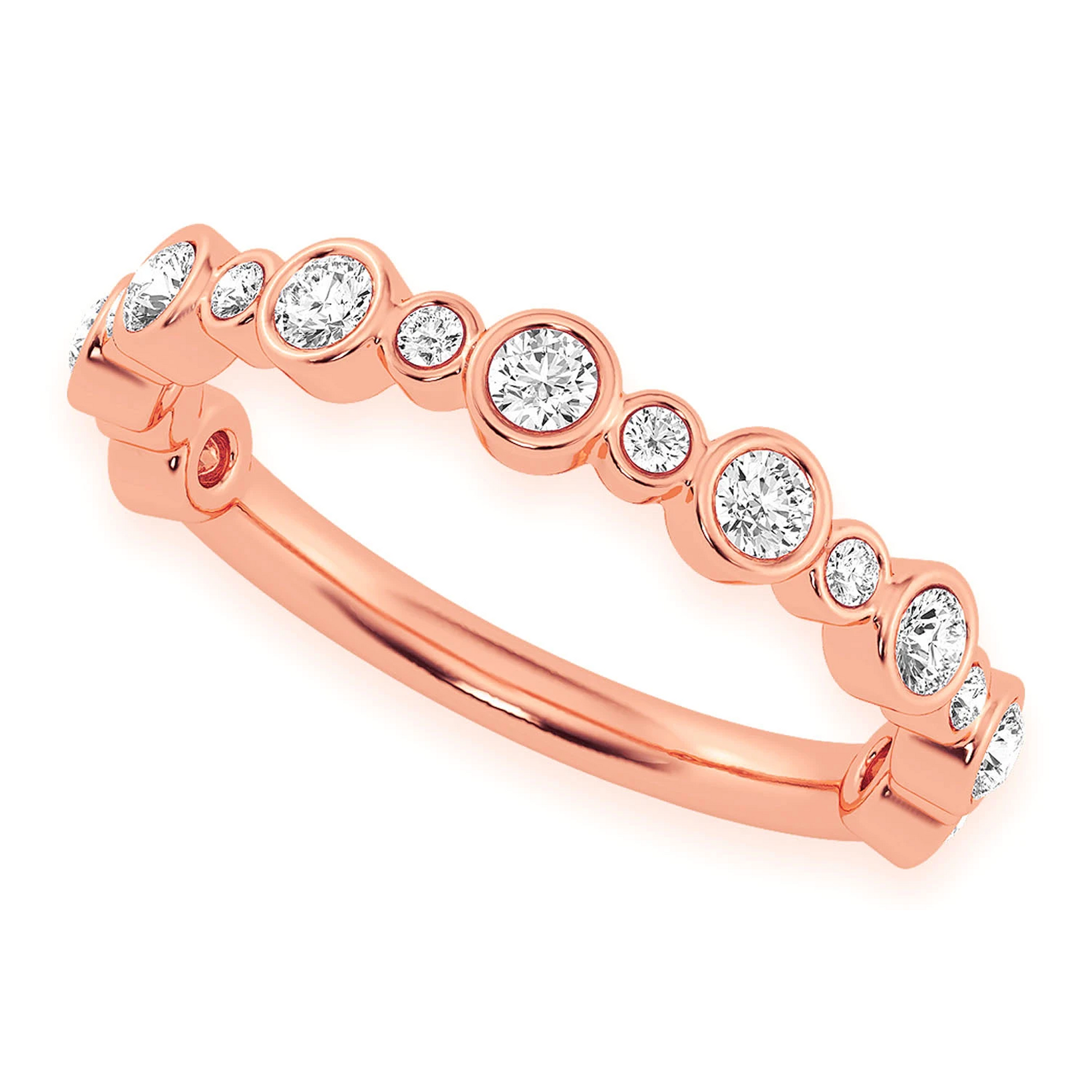 Bezel Set Band Ring in 14K rose gold, detail view