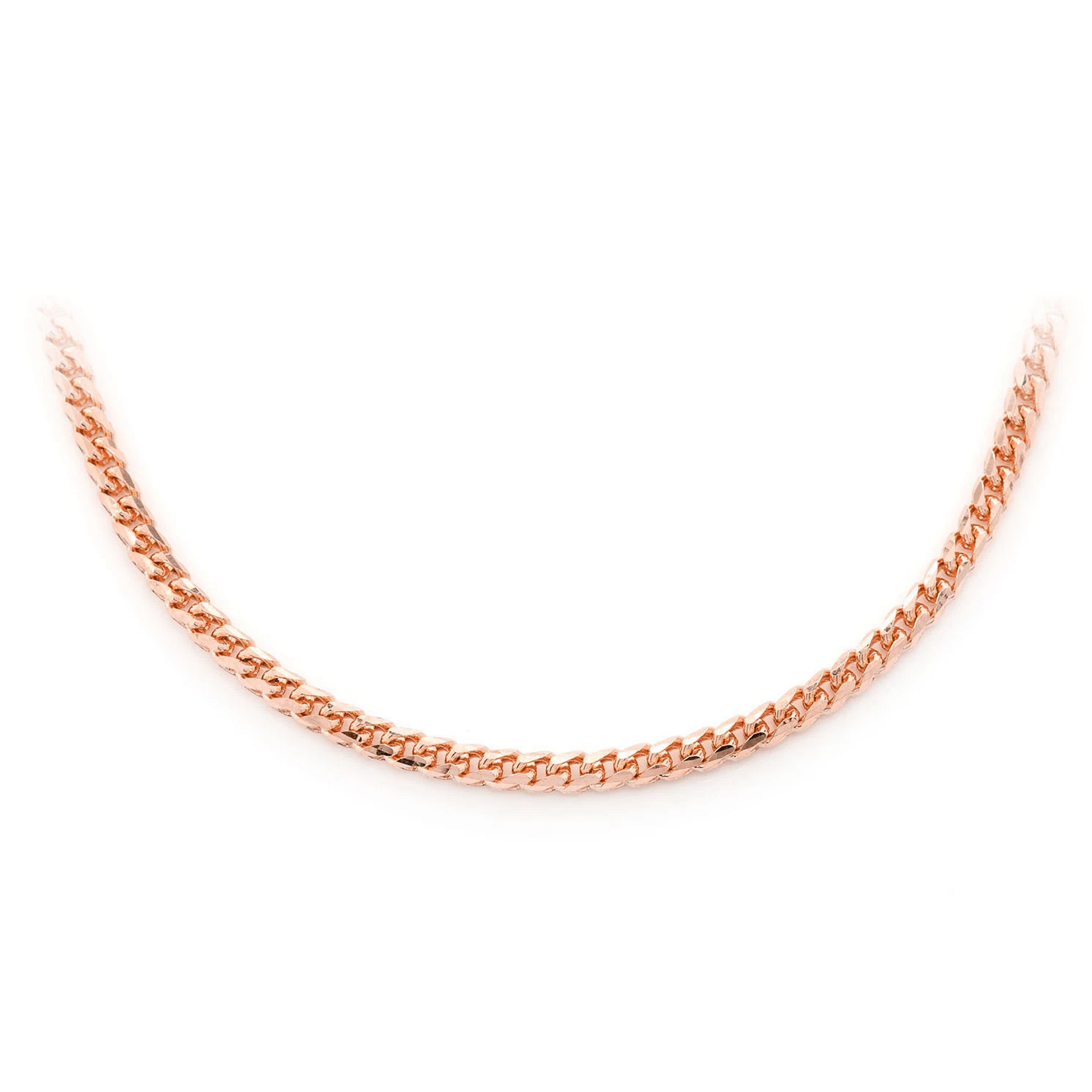 Franco Gold Chain in 14K rose gold, 3mm width, front view