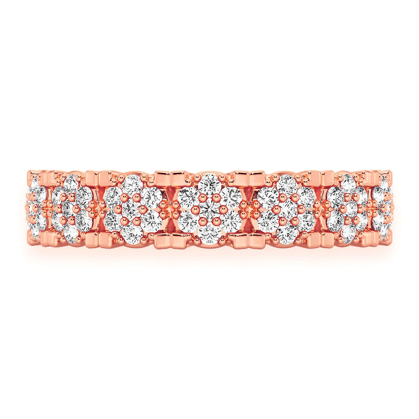 Briar Cluster Diamond Ring in 14K rose gold, front view