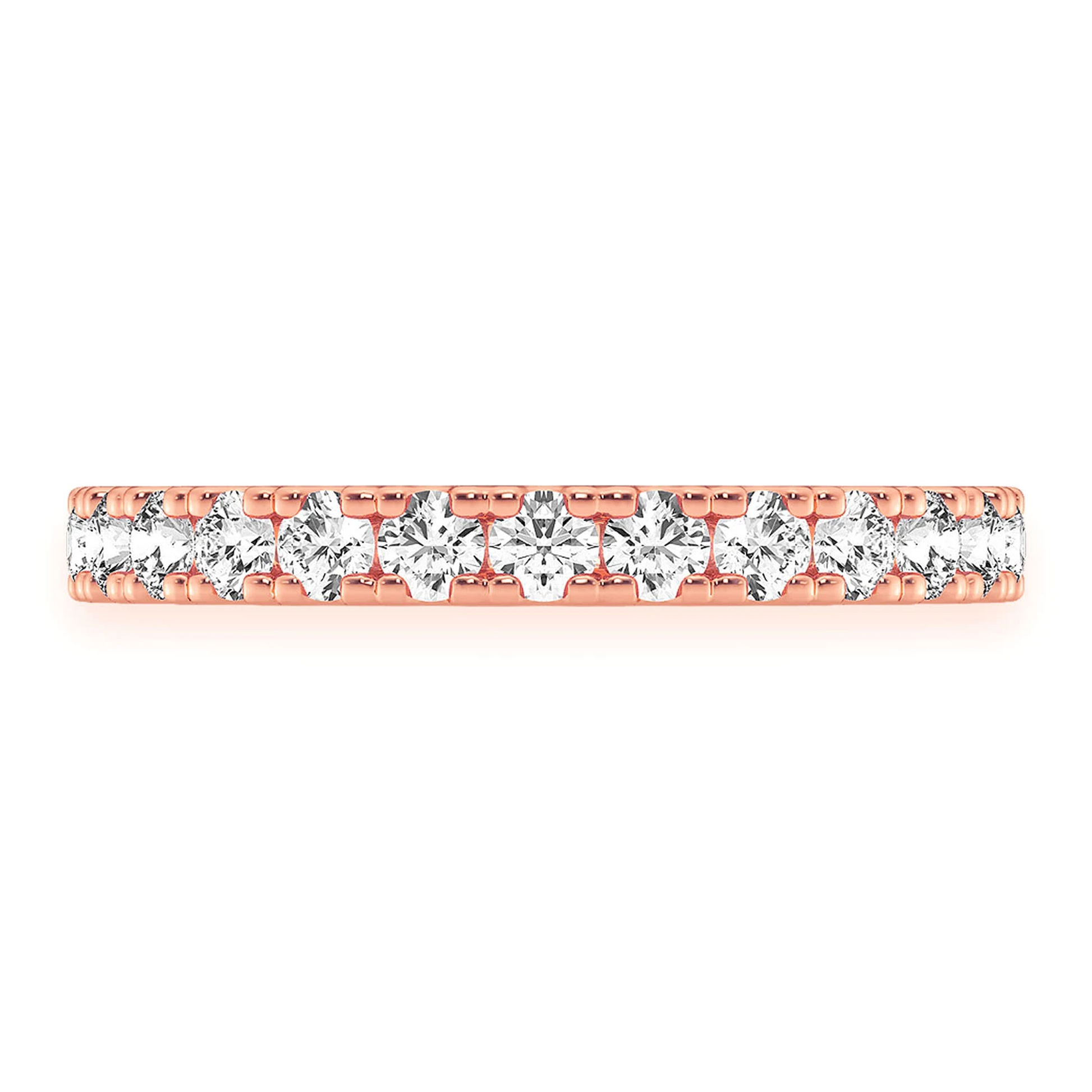 Signature Single Row Band Ring in 14K rose gold, angled view