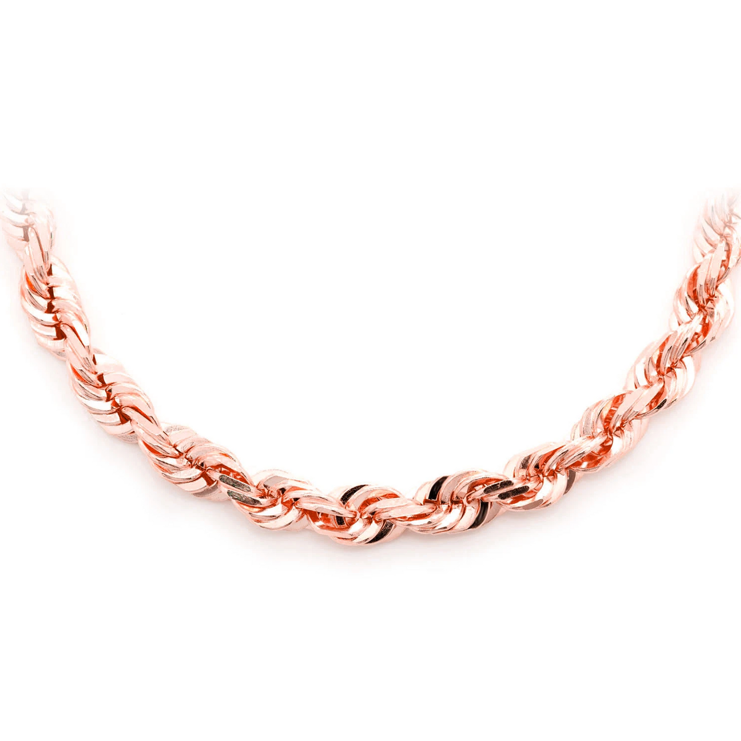 Rope Gold Chain in 14K rose gold, 6mm width, front view