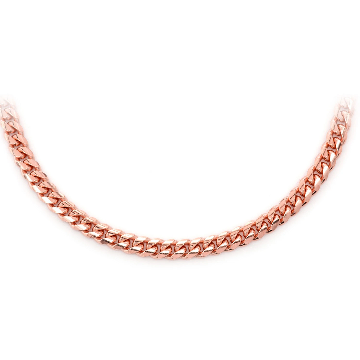 Miami Cuban Gold Chain in 14K rose gold, 4mm width, front view