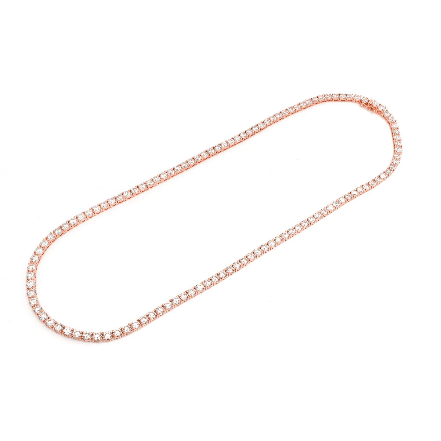 Prong Diamond Tennis Necklace in 14K rose gold, 40pt / 45.00ctw, alternate view