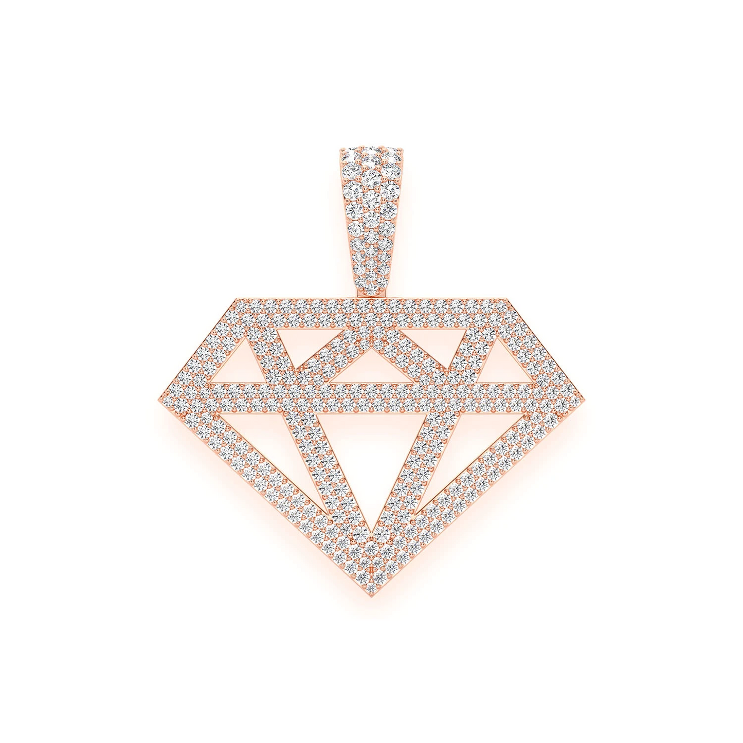 Diamond Silhouette Pendant in 14K rose gold, Statement | 2.50ctw, front view