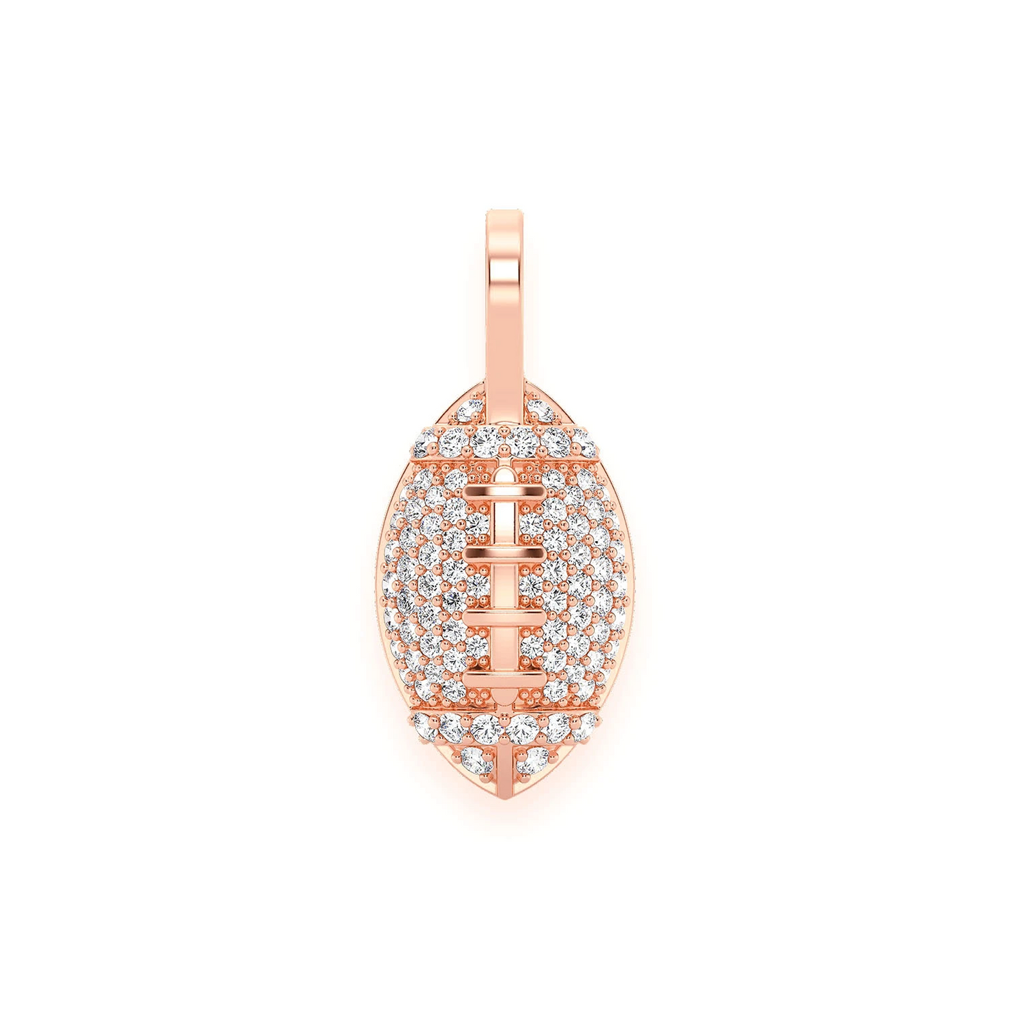 American Football Diamond Pendant in 14K rose gold, front view