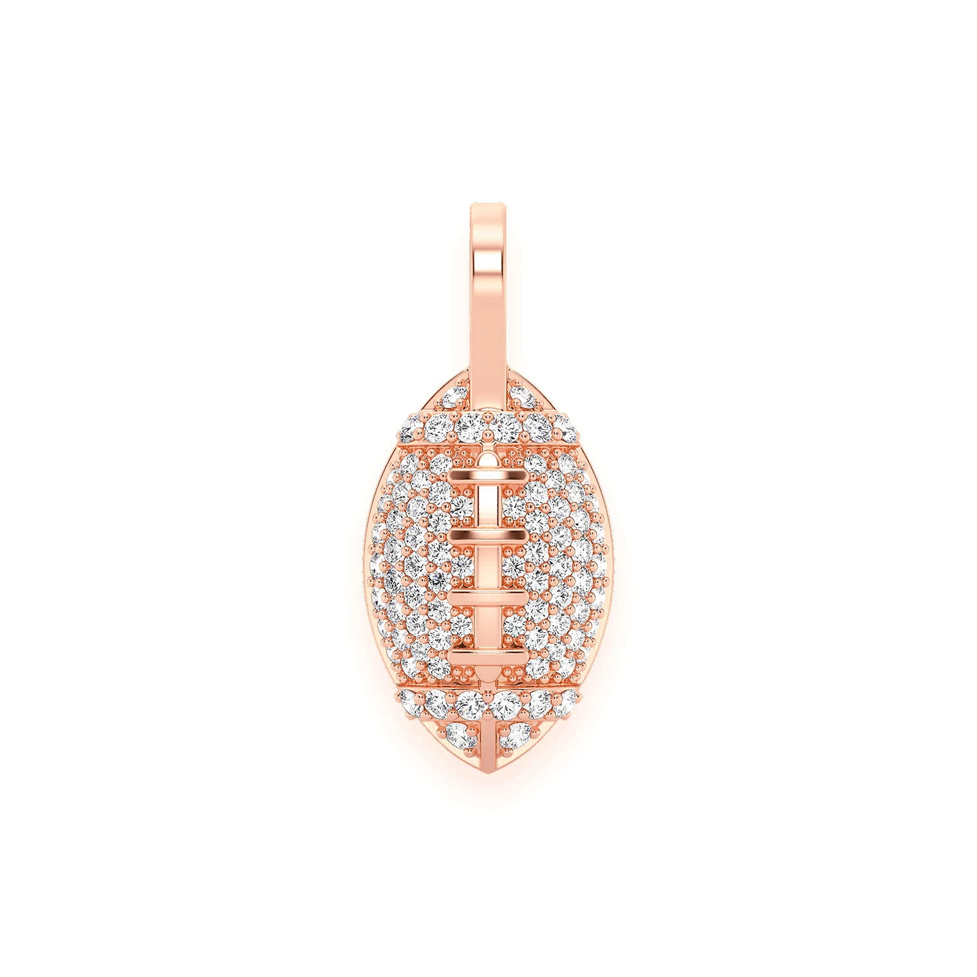 American Football Diamond Pendant in 14K rose gold, front view