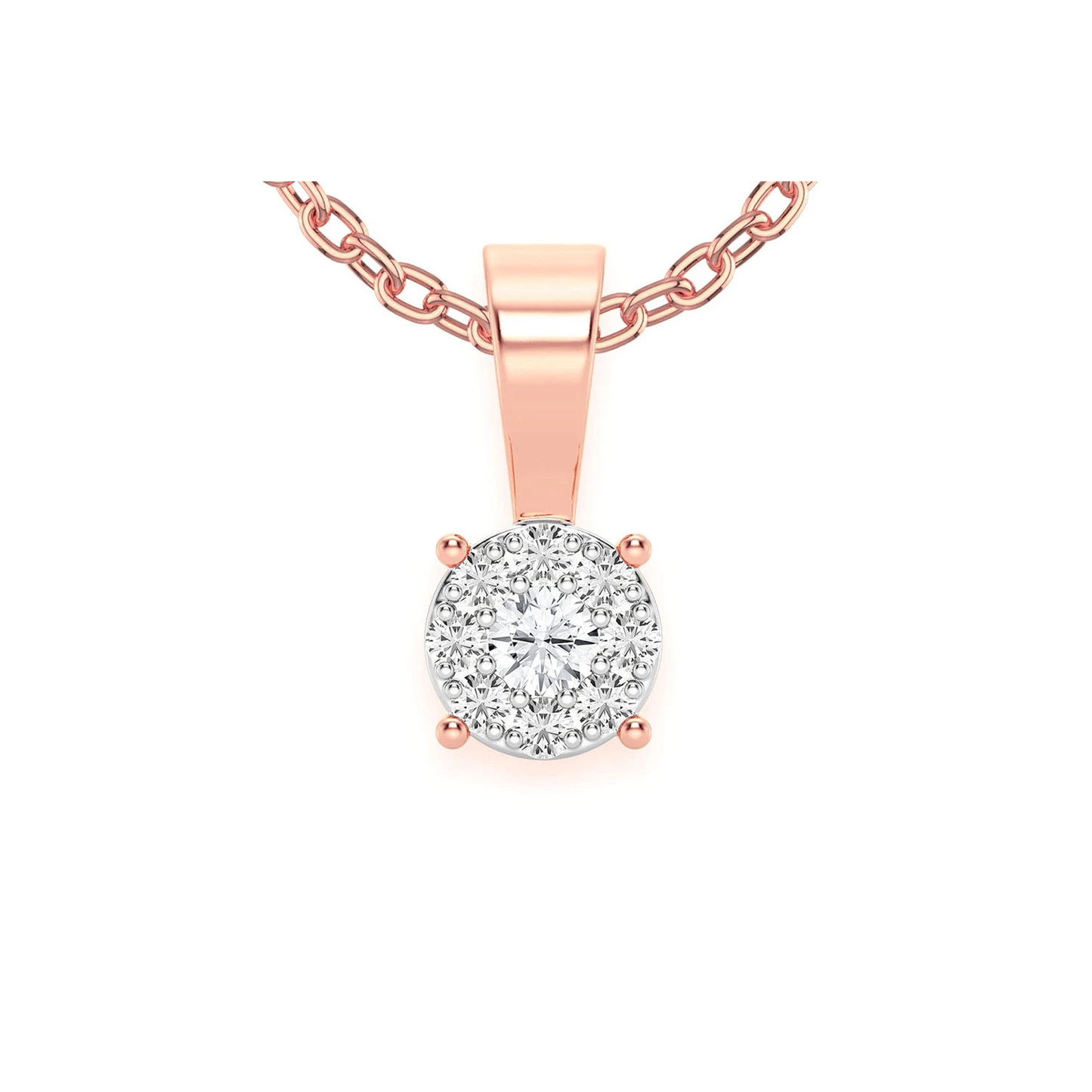 Mosaic Diamond Pendant in 14K rose gold, Entry | 0.15ctw, front view