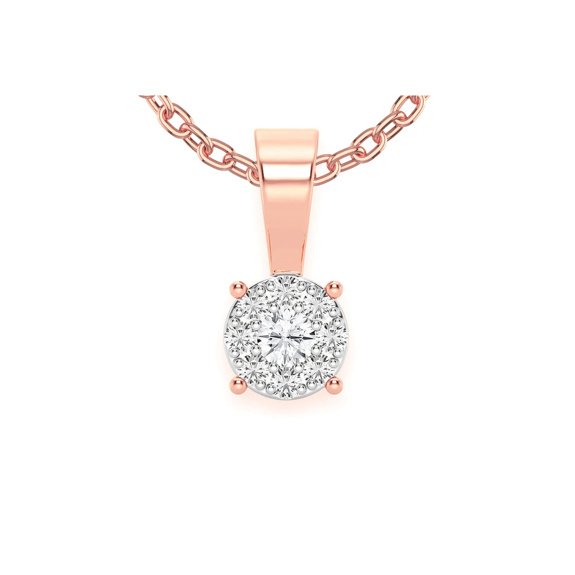 Mosaic Diamond Pendant in 14K rose gold, Entry | 0.15ctw, front view