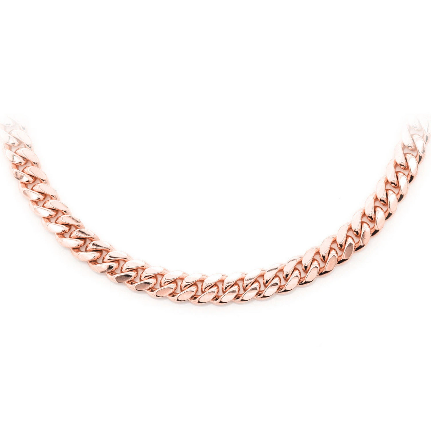 Miami Cuban Gold Chain in 14K rose gold, 6mm width, front view