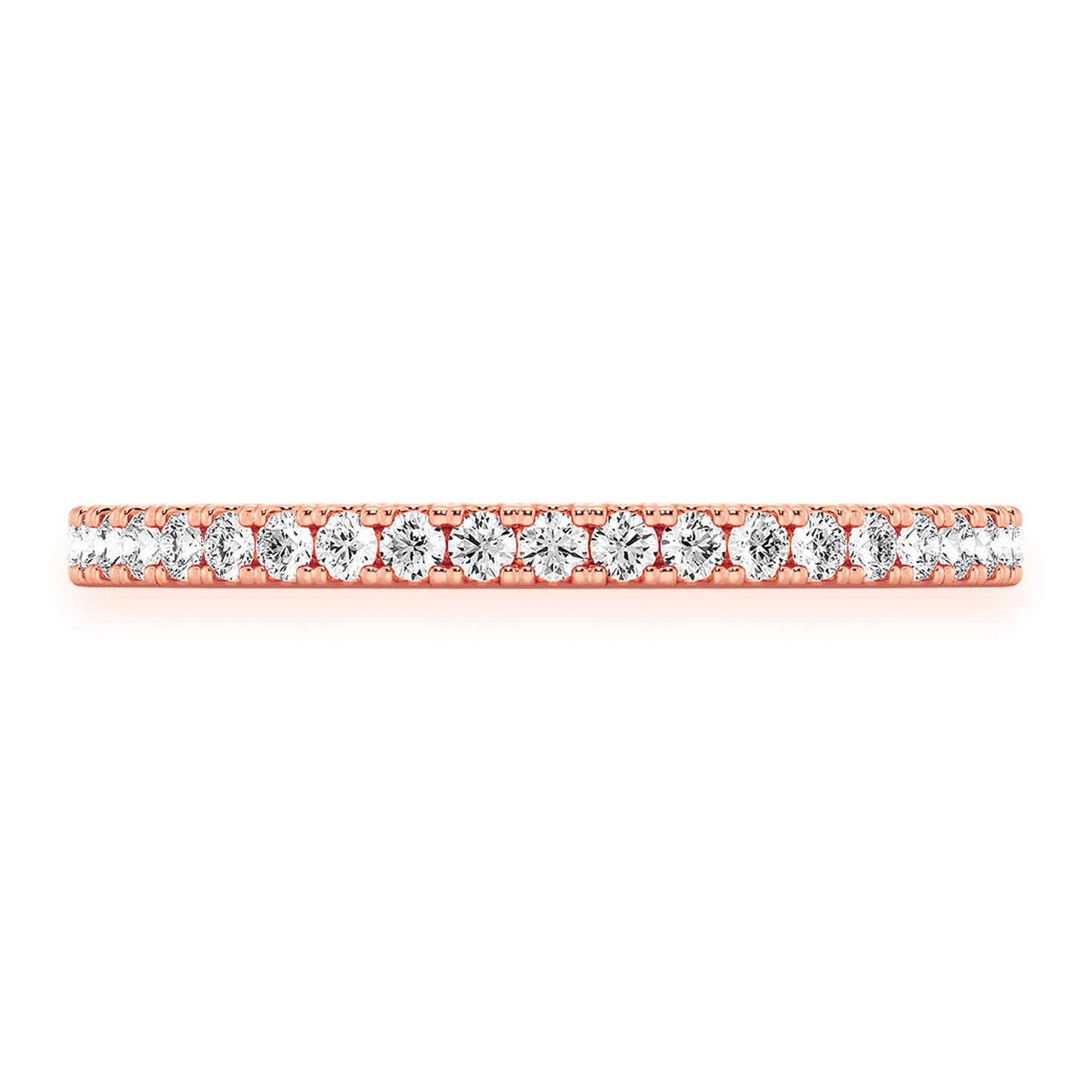 Bold Single Row Band Ring in 14K rose gold, front view