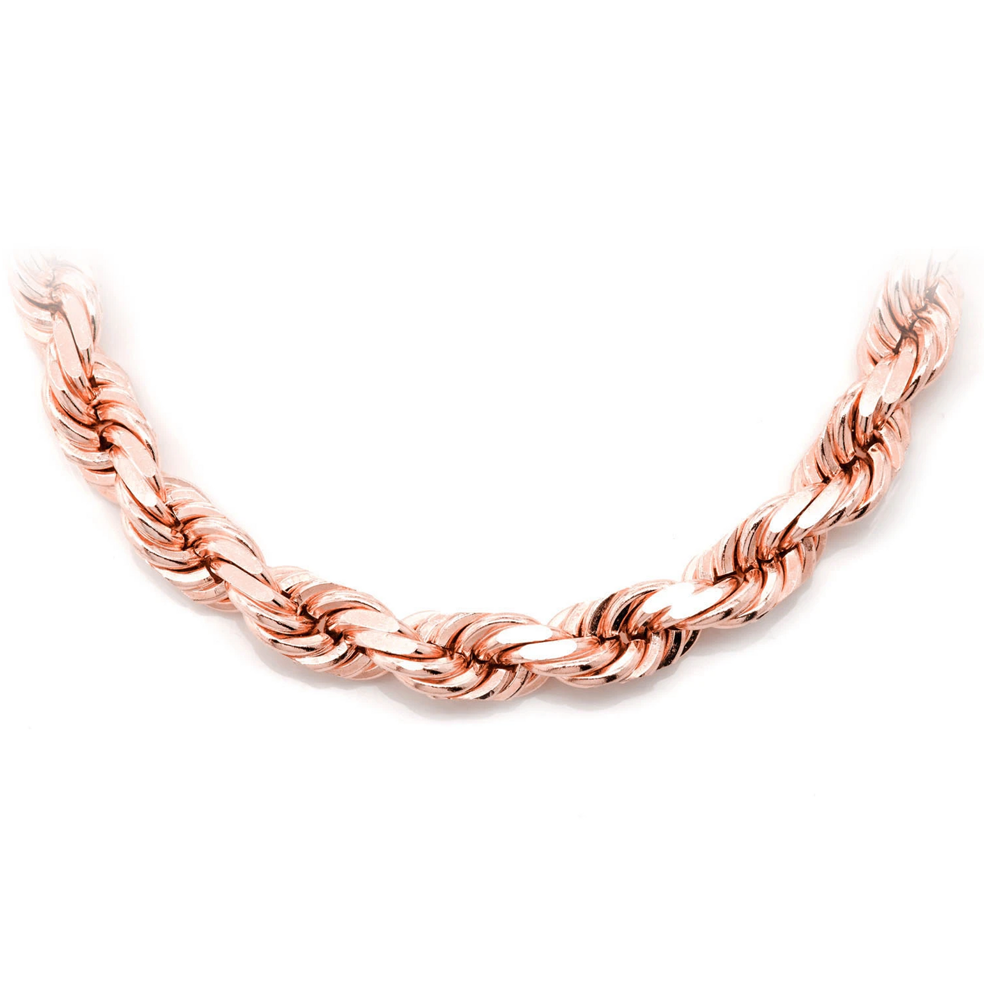 Rope Gold Chain in 14K rose gold, 8mm width, front view