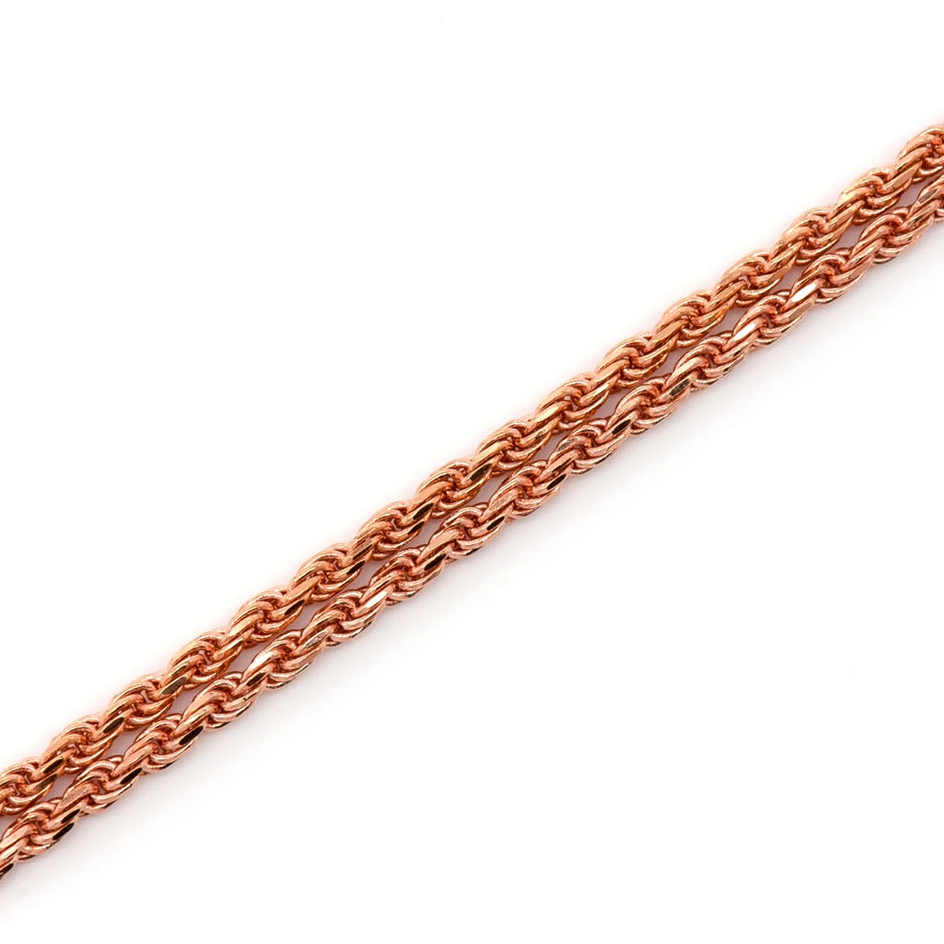 Rope Gold Chain in 14K rose gold, 1.5mm width, detail view