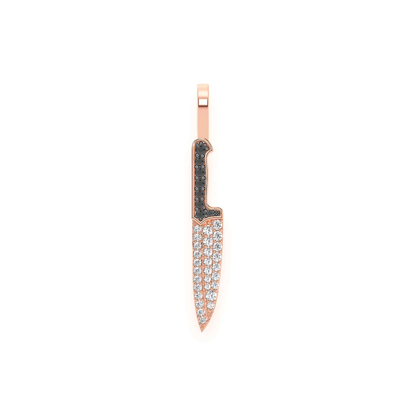 Chef Knife Diamond Pendant in 14K rose gold, 0.25ctw, front view