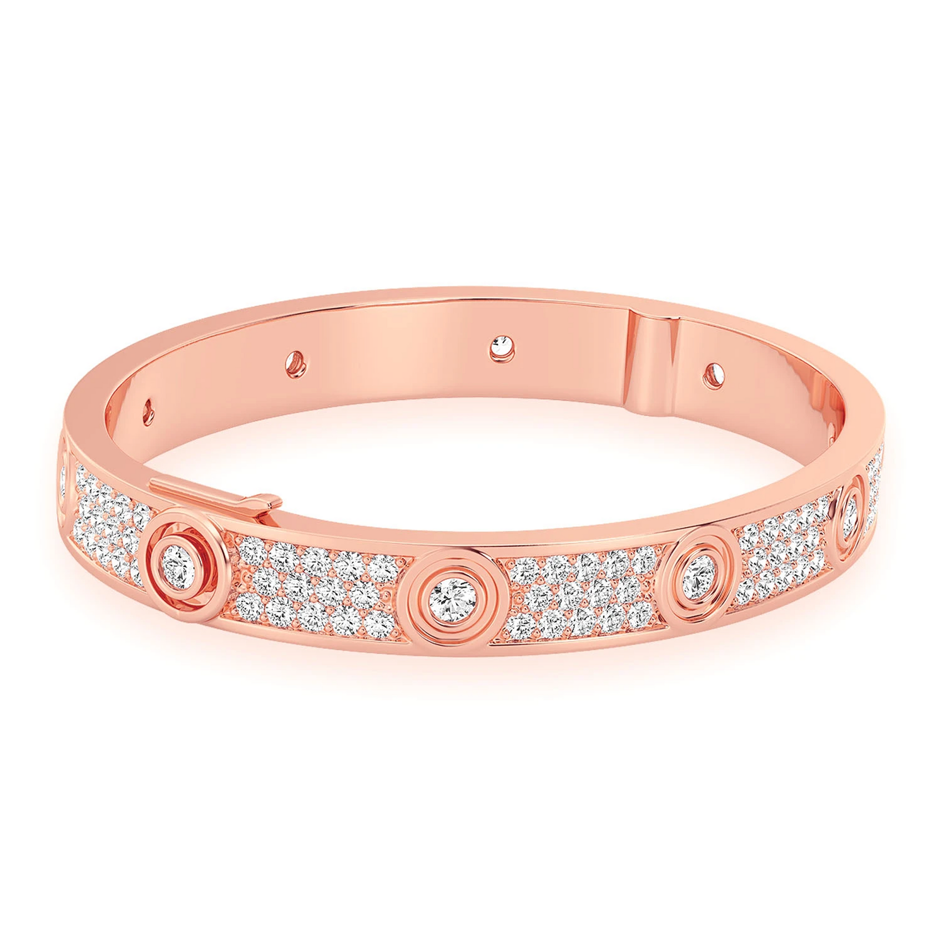 Eternity Diamond Bangle in 14K rose gold, front view