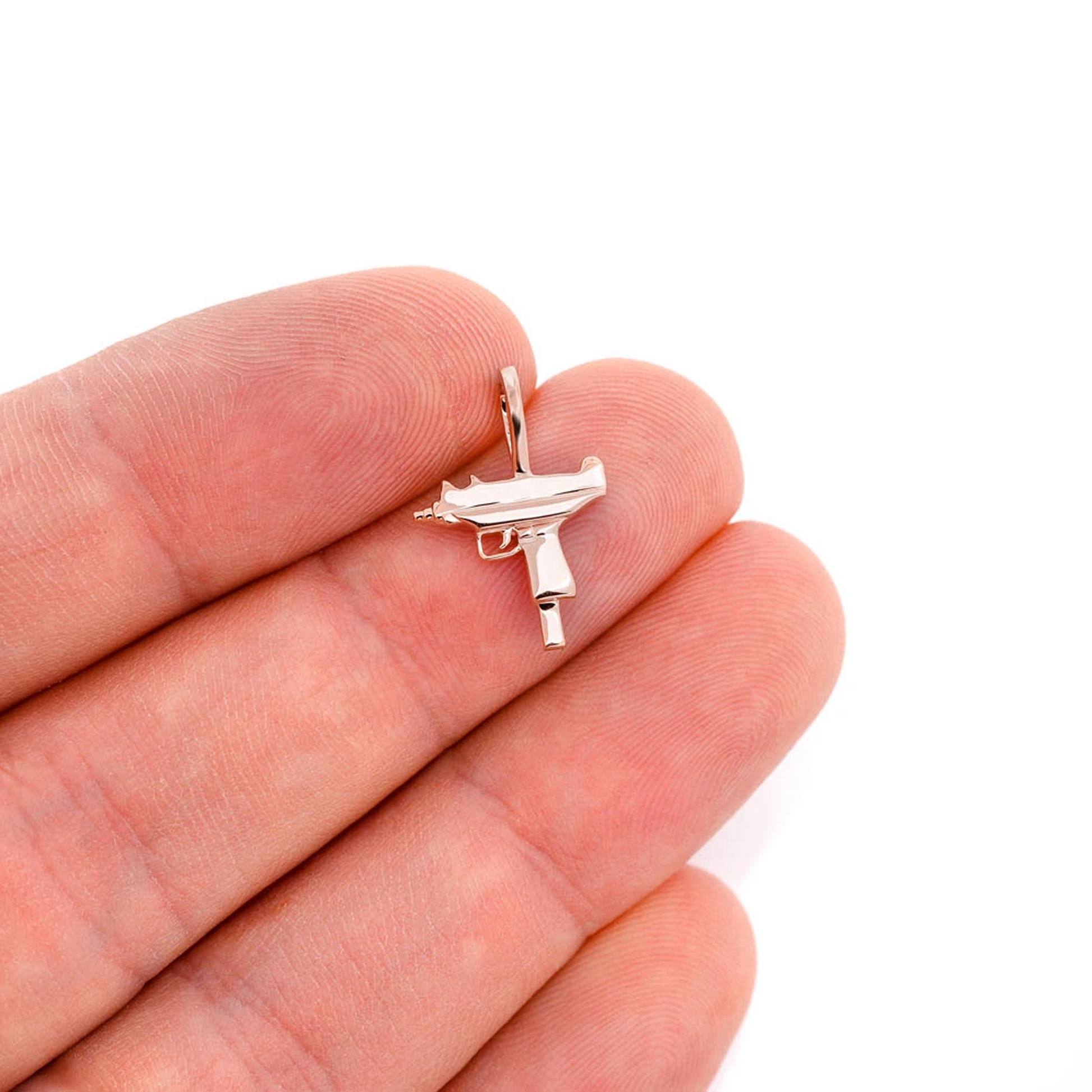 Uzi Diamond Pendant in 14K rose gold, 0.15ctw, angled view