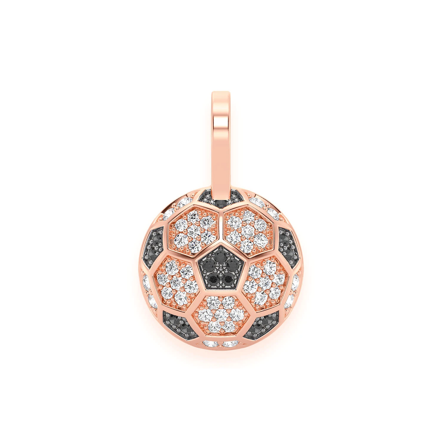 Soccer Ball Diamond Pendant in 14K rose gold, front view