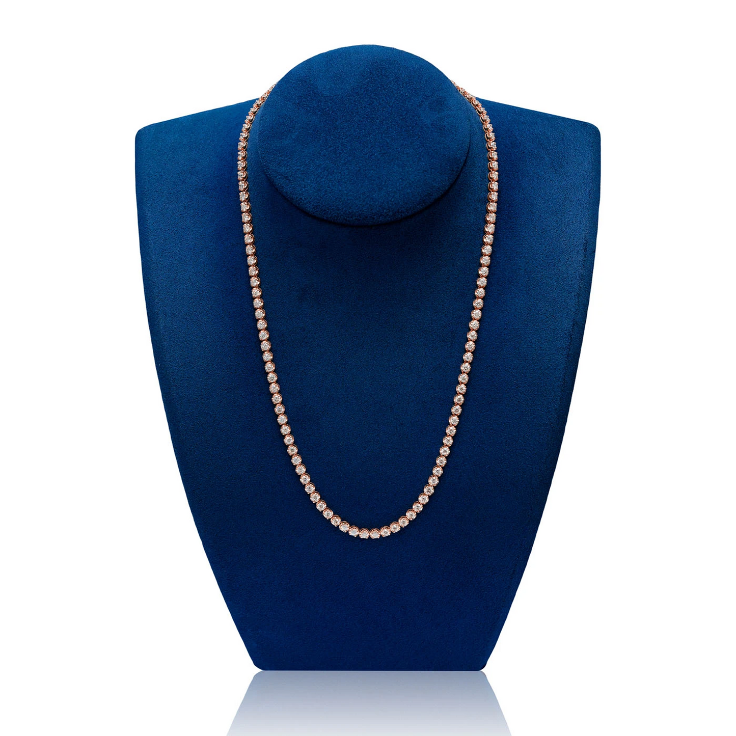 Crown Diamond Tennis Necklace in 14K rose gold, 12pt / 14.00ctw, alternate view