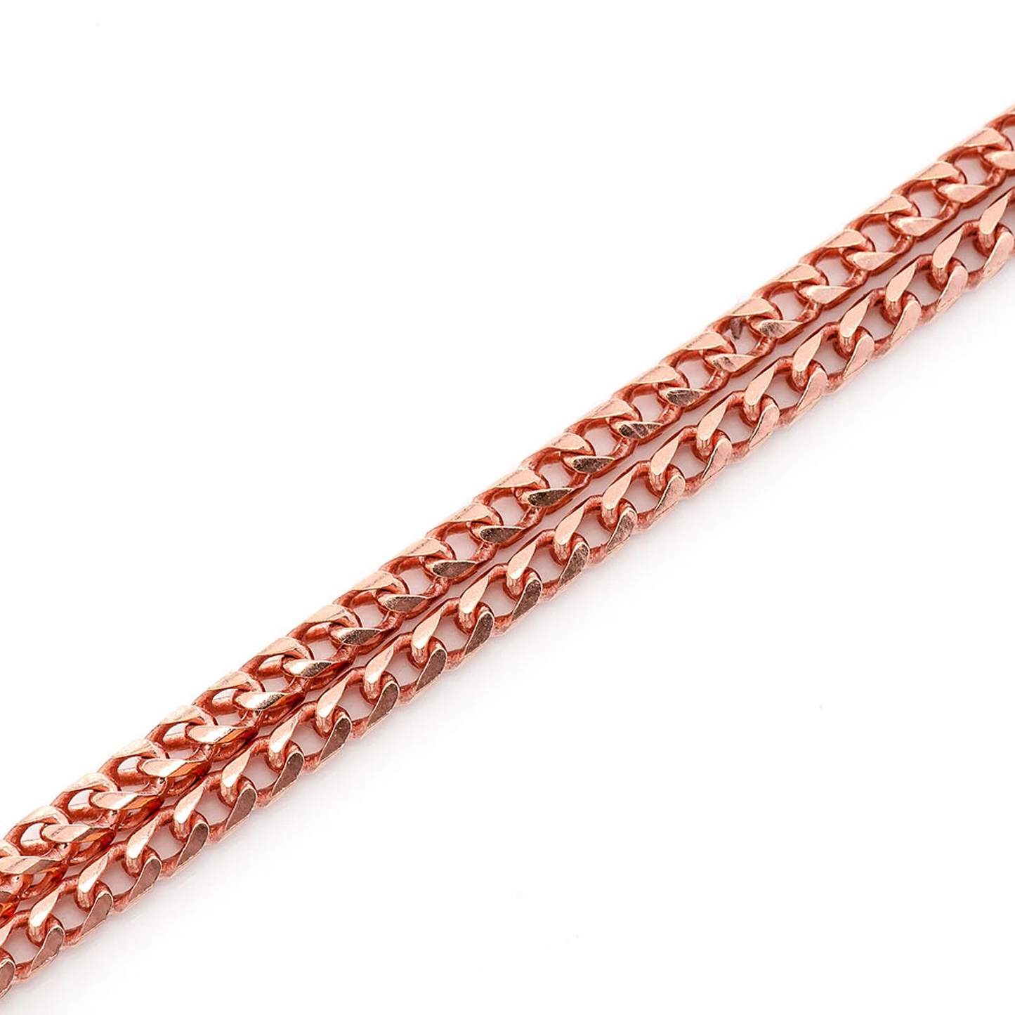 Franco Gold Chain in 14K rose gold, 2.5mm width, detail view