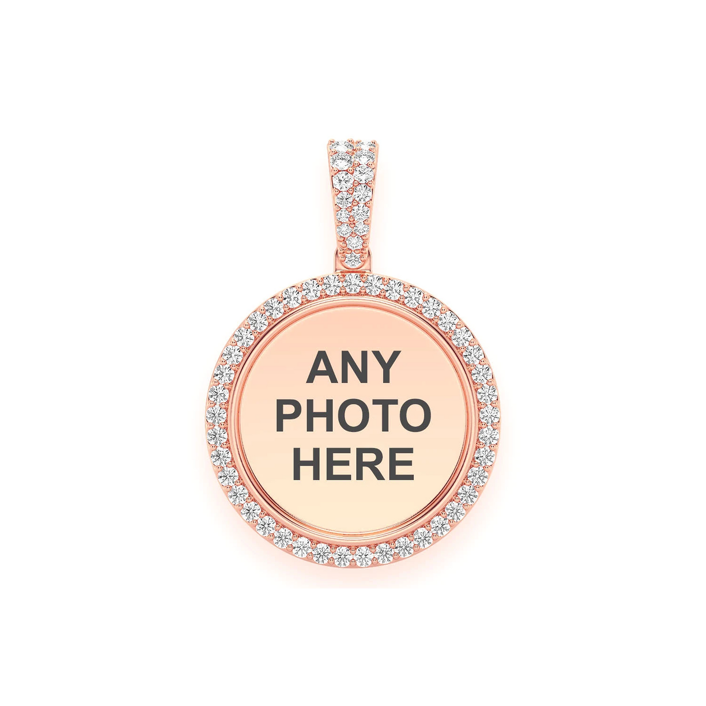 Picture Memory Diamond Pendant in 14K rose gold, 0.50ctw, front view
