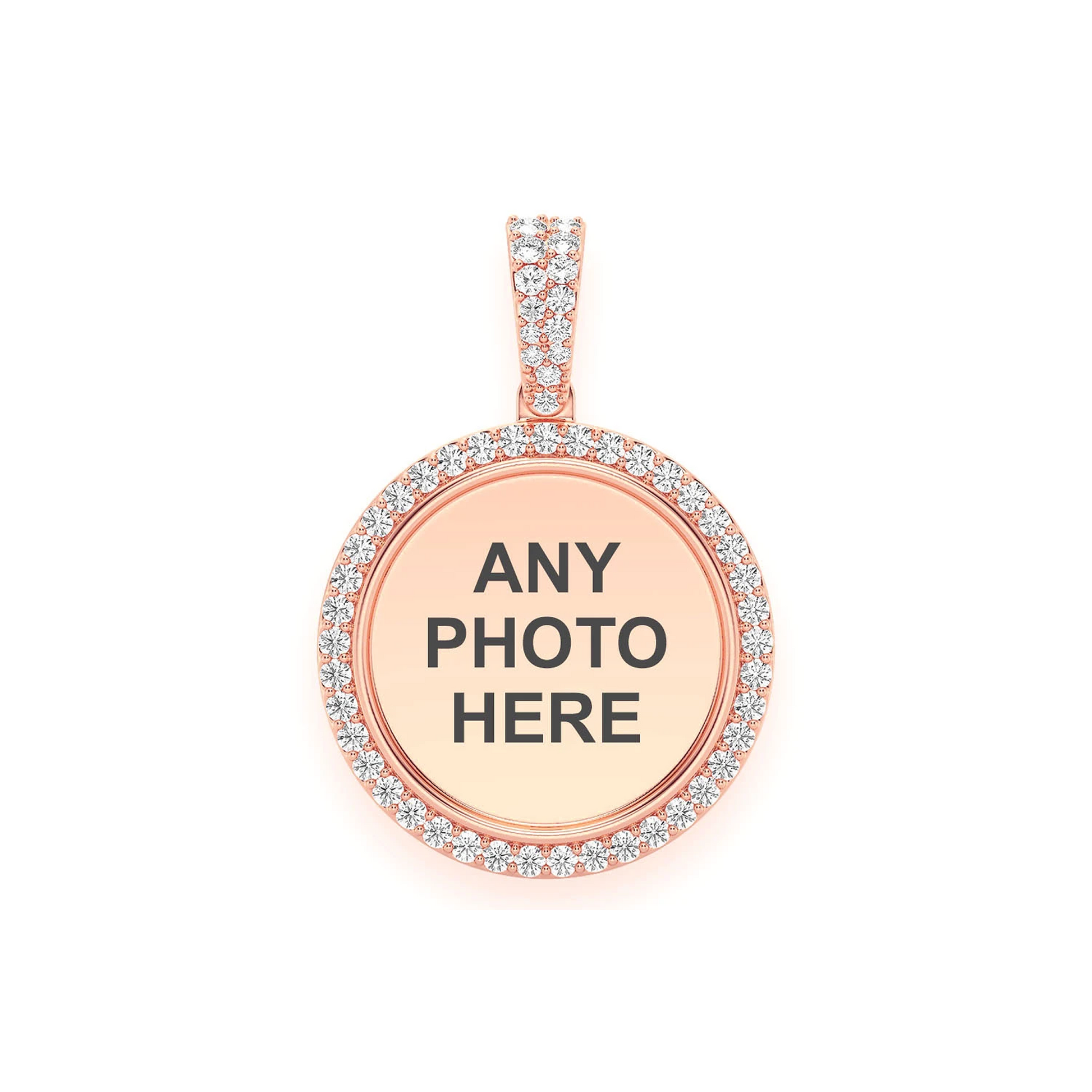Picture Memory Diamond Pendant in 14K rose gold, 0.50ctw, front view