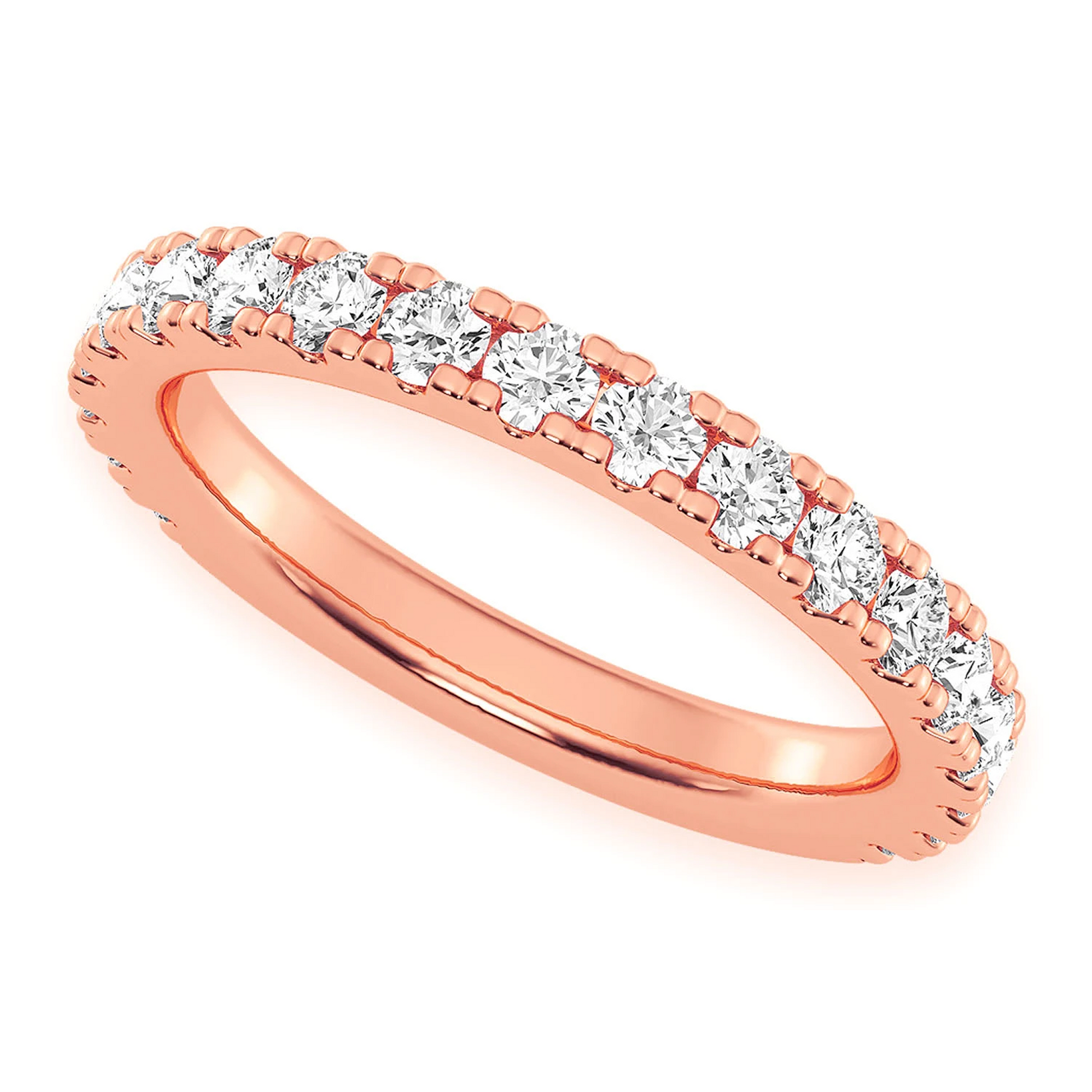 Signature Single Row Band Ring in 14K rose gold, front view