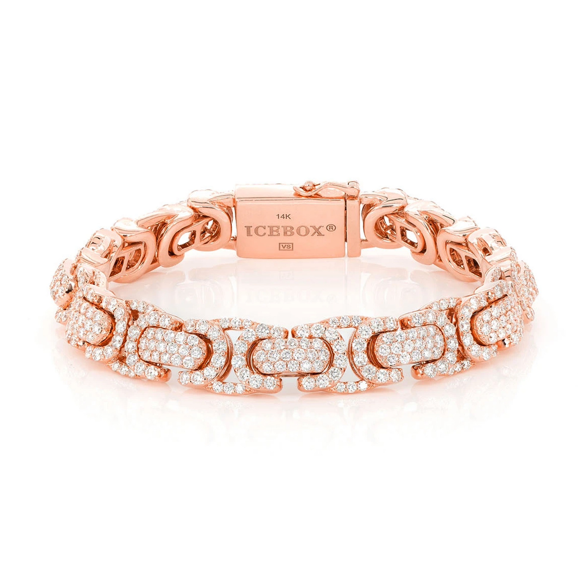 Byzantine Diamond Bracelet in 14K rose gold, front view